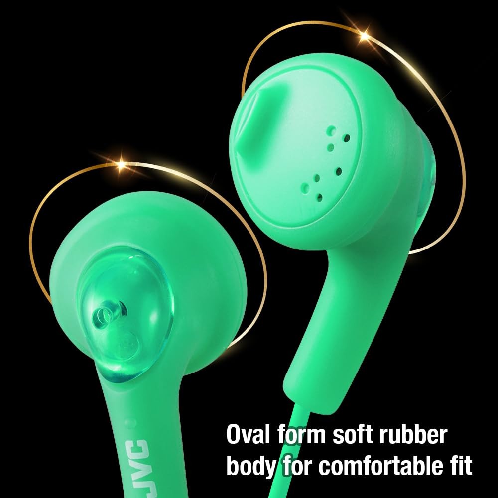 JVC HAF160G Gumy Ear Bud Headphone Green 1 Count (Pack of 1),