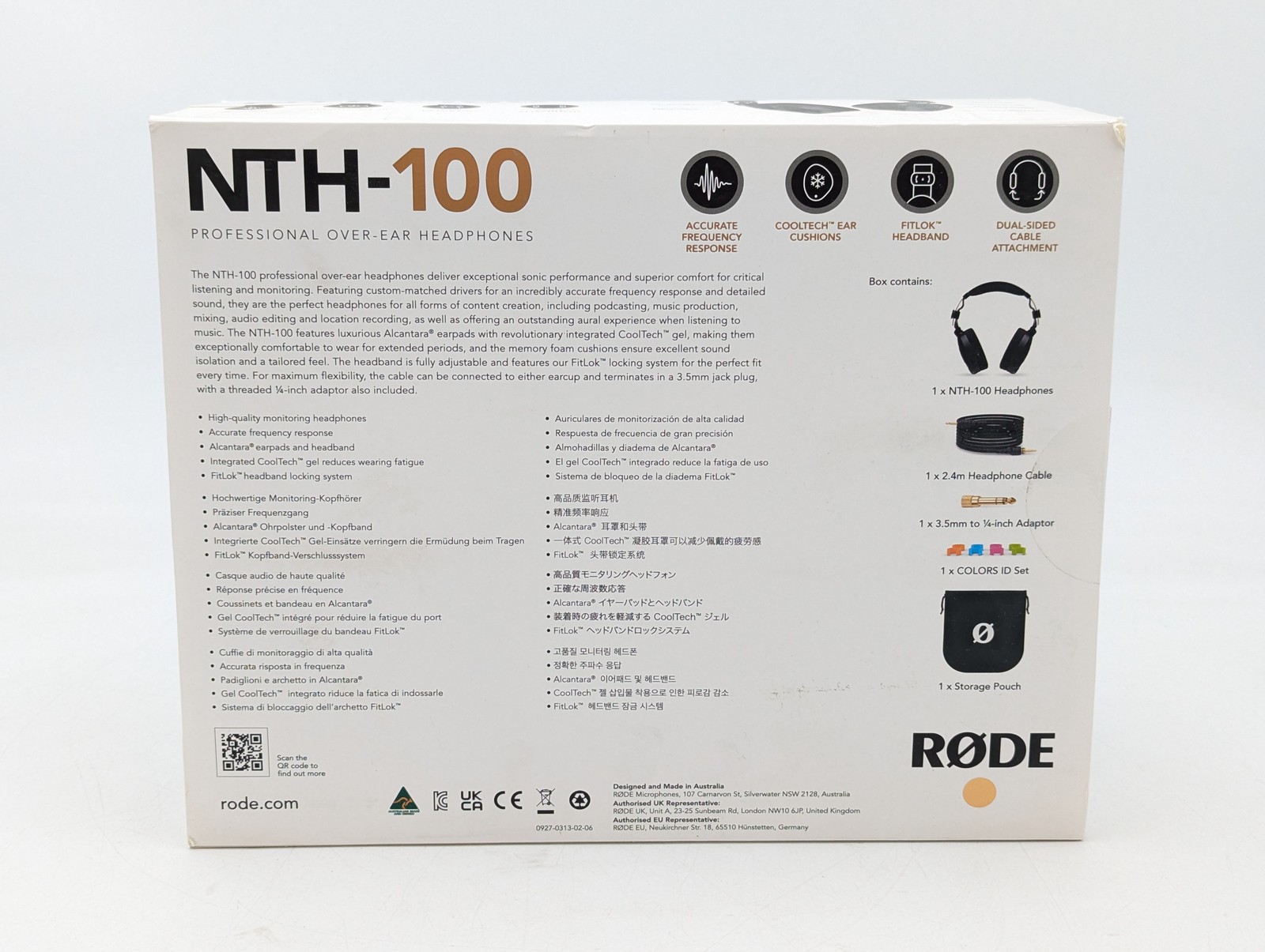 Rode Professional Over-Ear Headphones Wired 3.5mm Jack (NTH-100) Black