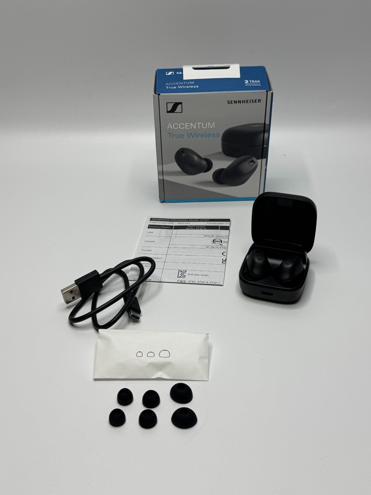 Sennheiser Accentum True Wireless Earbuds – Black – Open Box – Working Condition