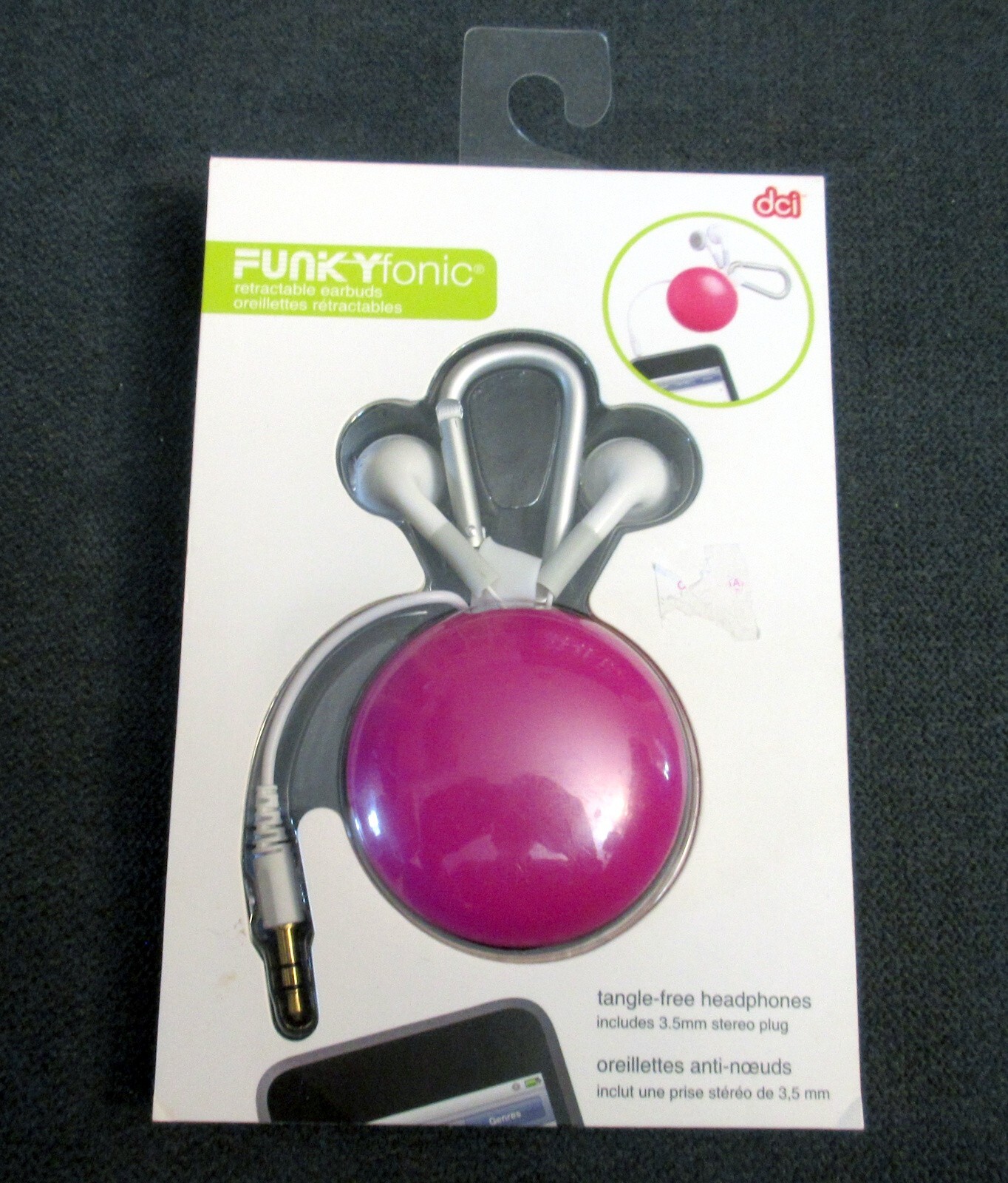 DCI Funky Fonic Retractable Earbuds 3.5mm stereo plug – NEW