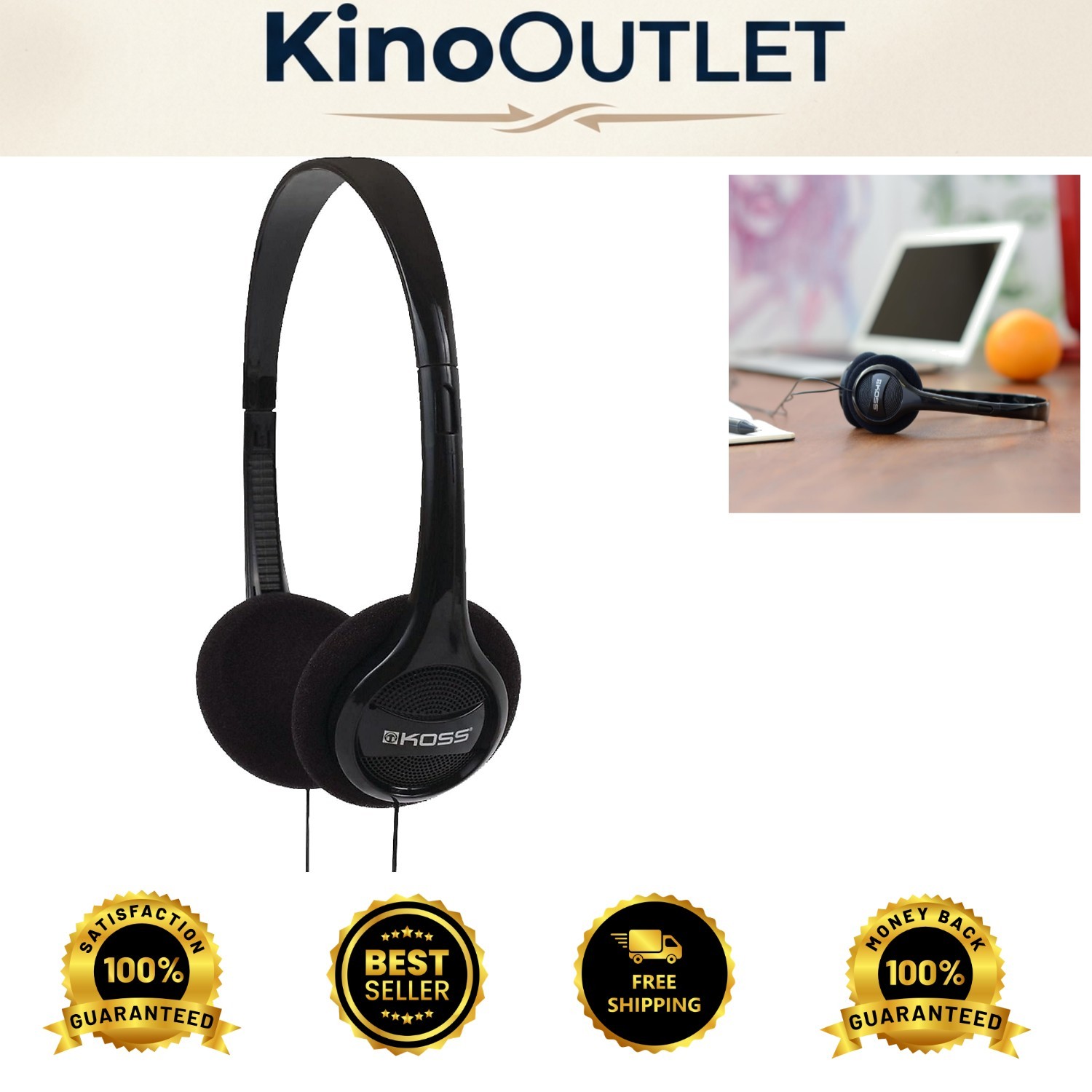 Affordable Lightweight On-Ear Headphones with Retractable Cable & Bluetooth 5