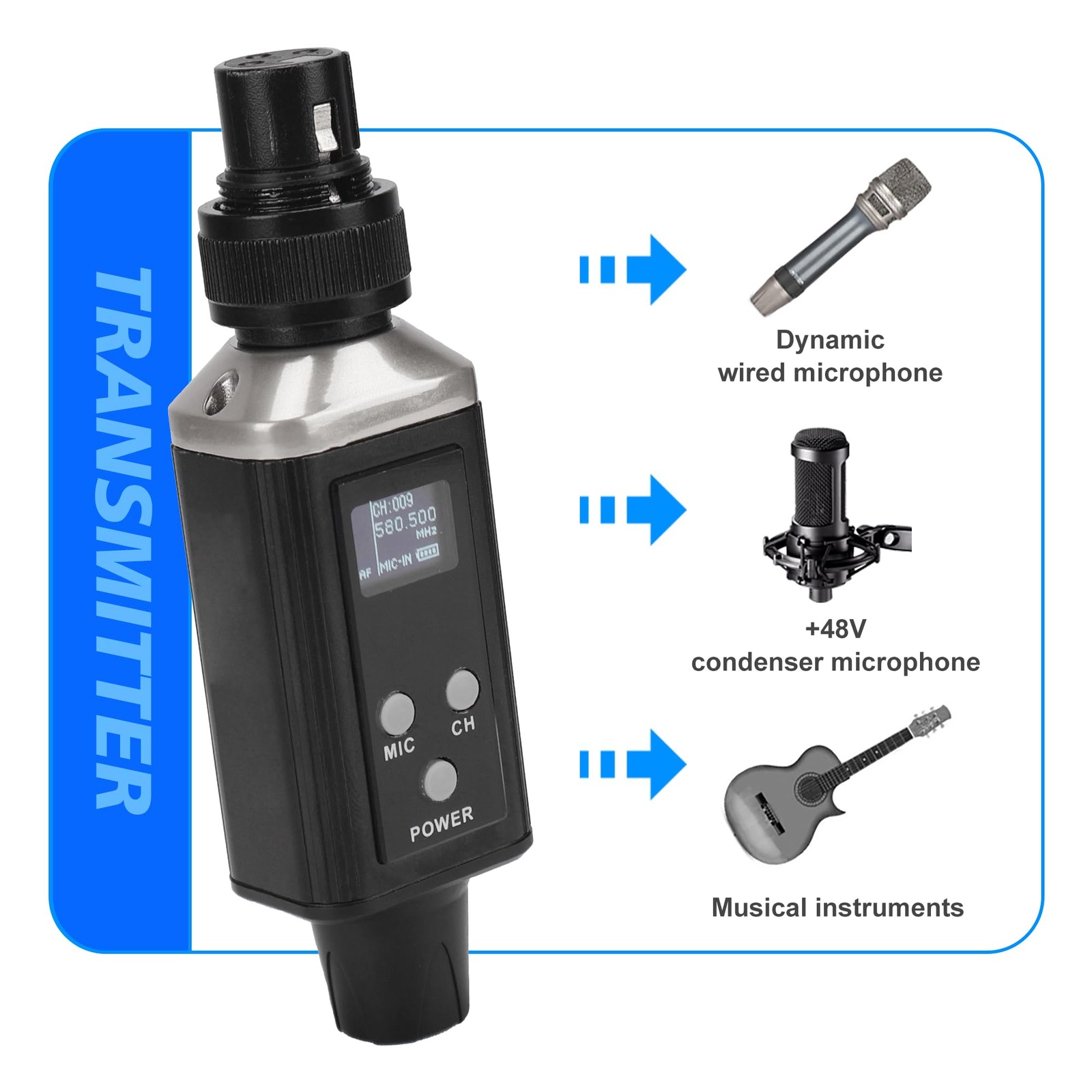 A9 UHF Wireless in-Ear Monitor Pro System Transmitter and Beltpack Receiver f…
