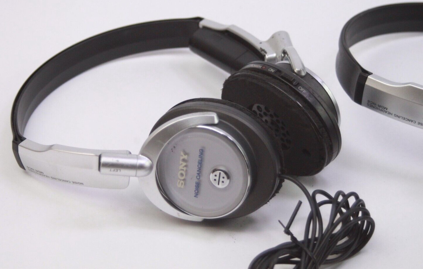 2X Sony Model MDR-NC6 Headband Headphones Silver Tested – Working No Ear Pads