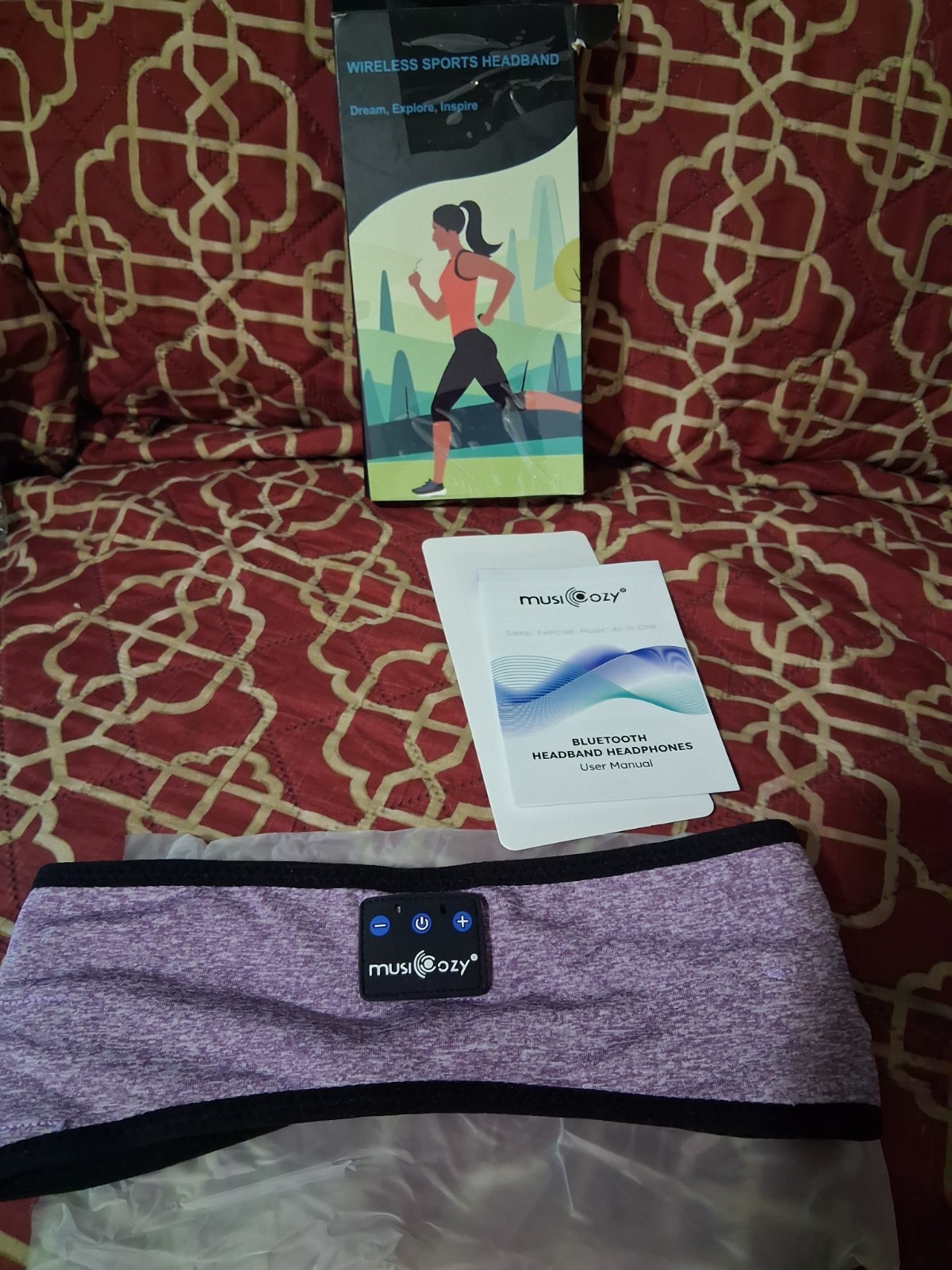 MUSICOZY Sleep Headphones Bluetooth 5.4 Headband, Wireless Light Purple