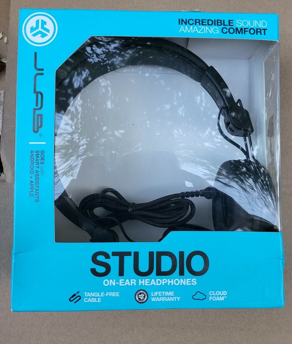 JLab Studio Wired On-Ear Headphones – Black