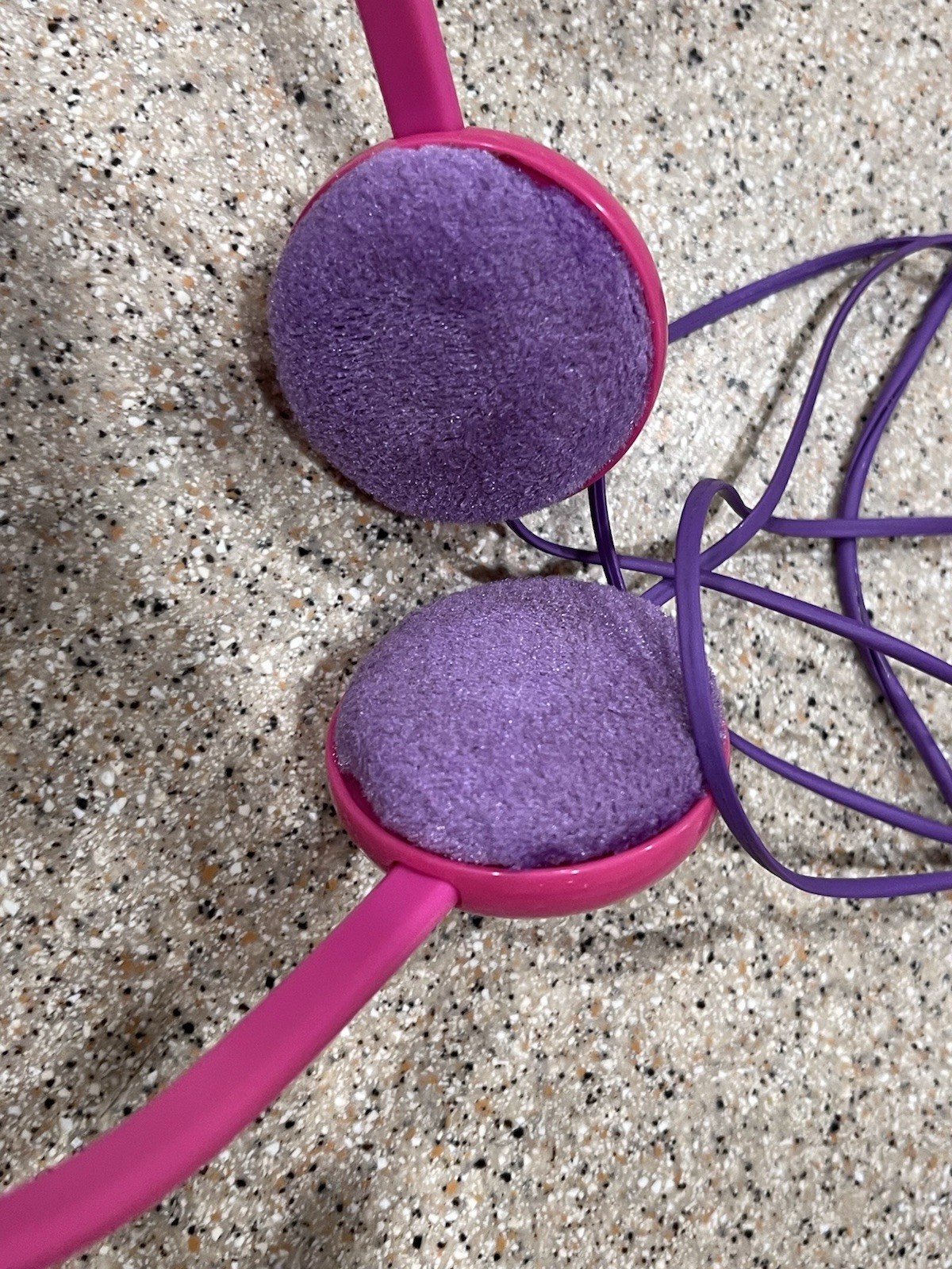 Vintage Sony Headphones Walkman Style Pink And Purple Over The Ear Foam