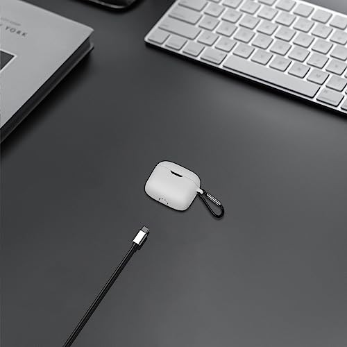 Silicone Case Cover Compatible with JBL Tune Buds True Wireless Earbuds, White