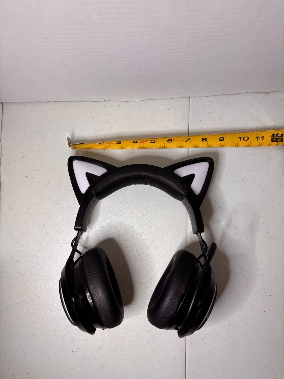 Wireless Bluetooth Cat Ear Headphones With LED Lights & Built-In Microphone Blac