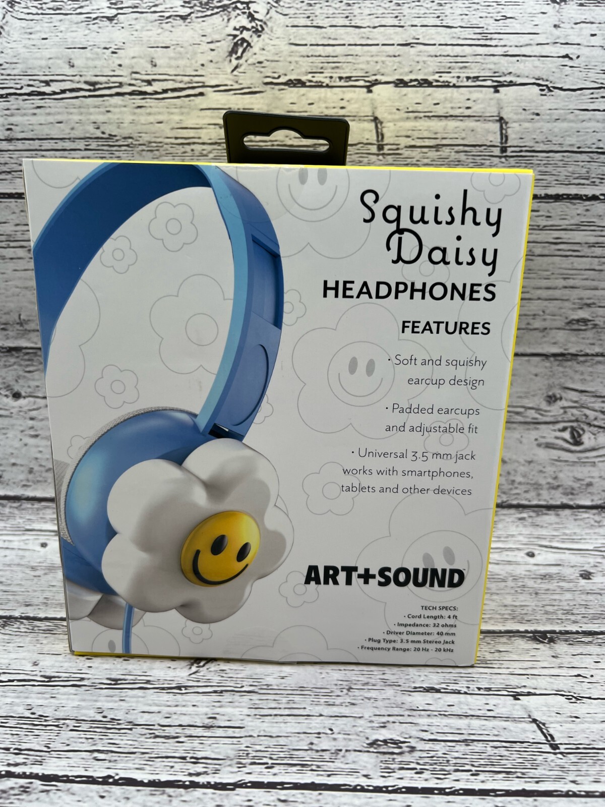 Art+Sound Headphone Earbud Lot Squishy Daisy Headphones Emoji Earbuds with Case