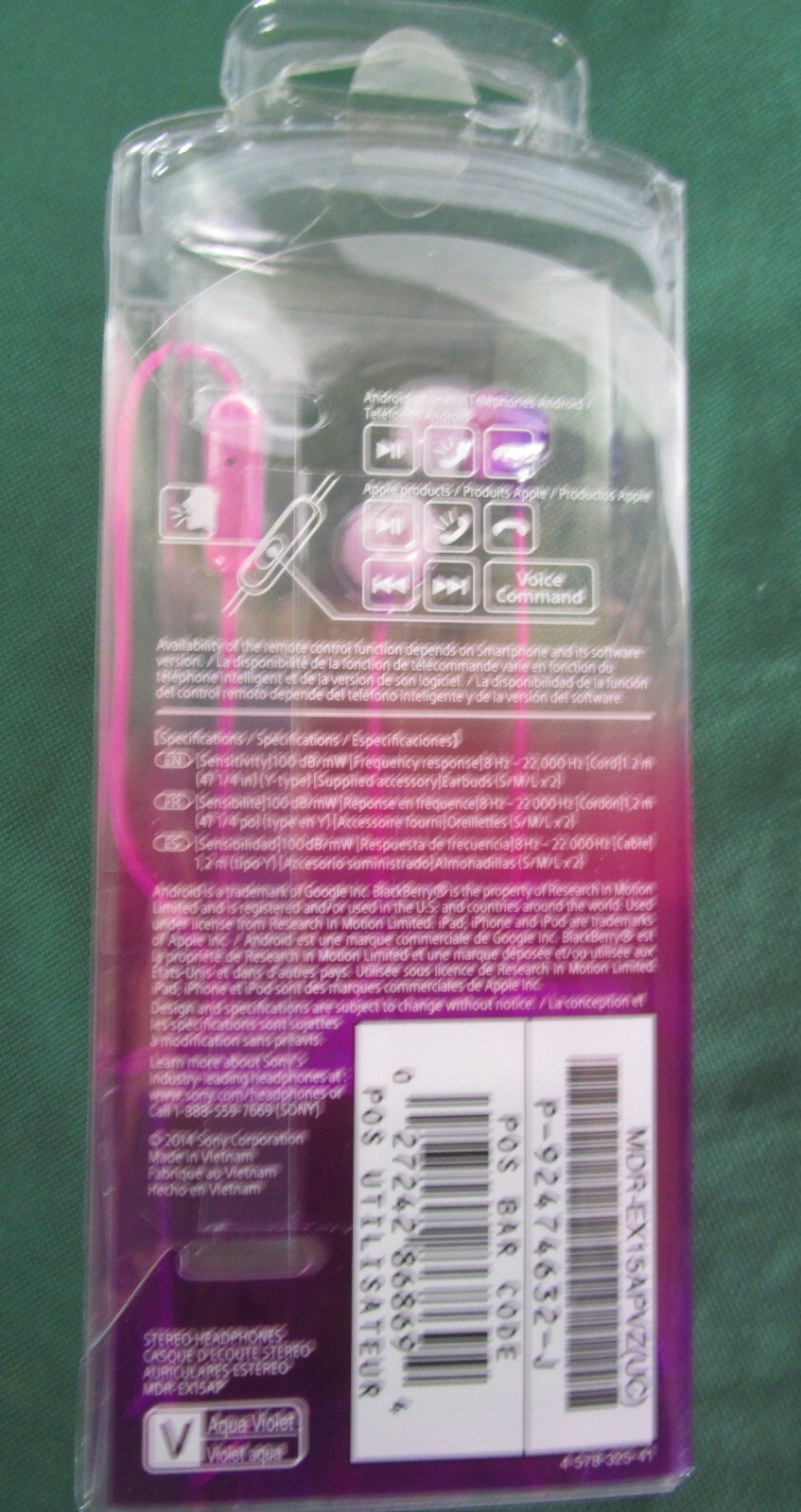SONY MDR-EX15AP Remote Control Mic For Smartphone