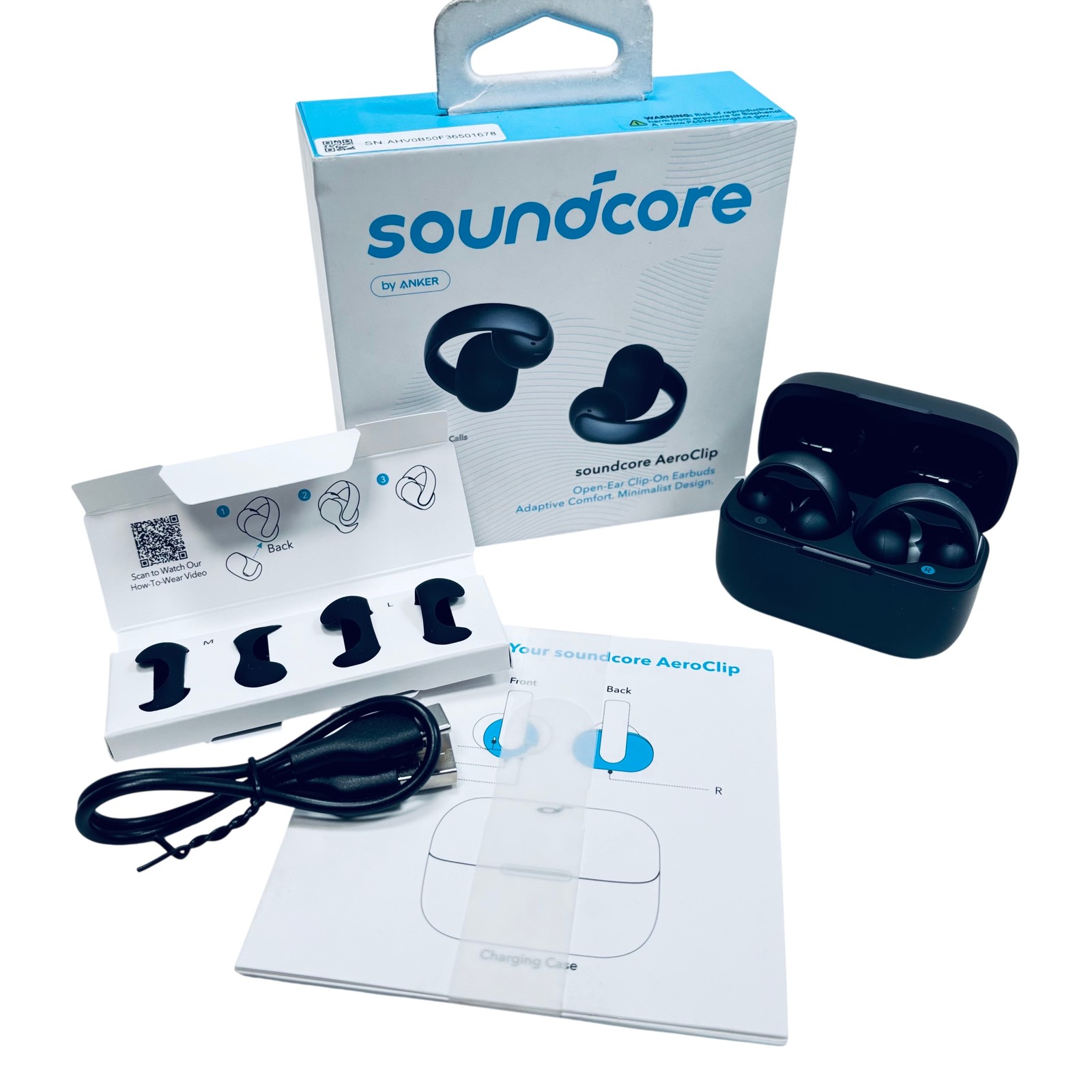 Anker Soundcore AeroClip A3388 12mm Driver Open-Ear Clip-On Earbuds