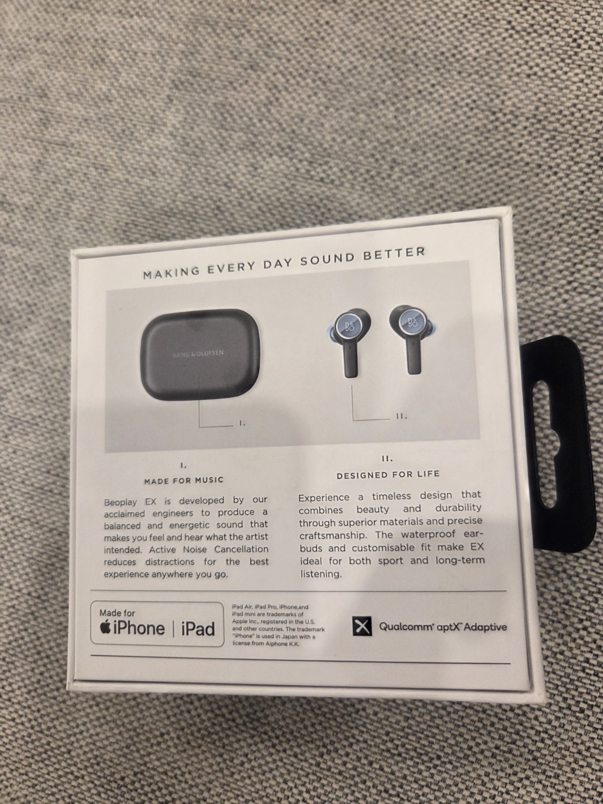 Bang & Olufsen Beoplay EX Bluetooth In-Ear Earbuds Black ANC Waterproof