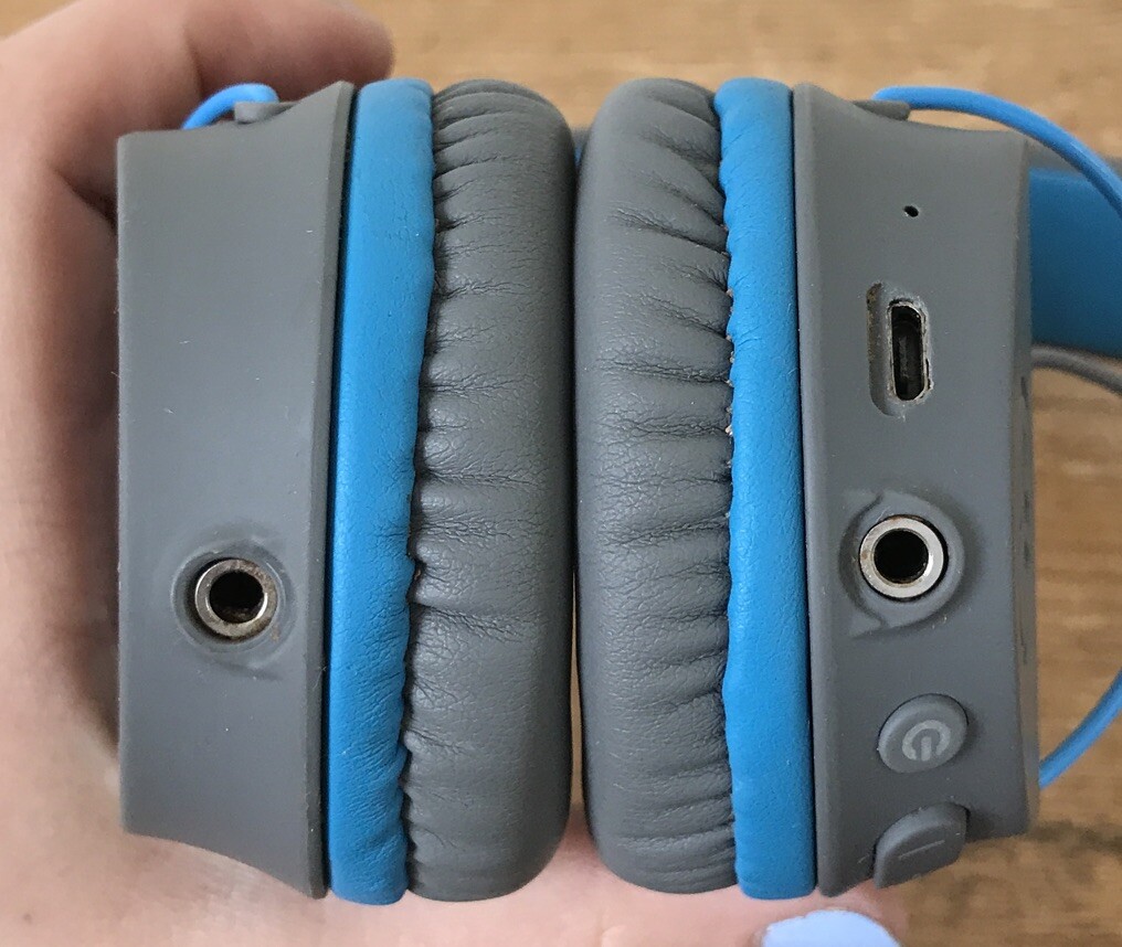 JLab JBuddies Gray Blue Kids Wireless Rechargable Headphones