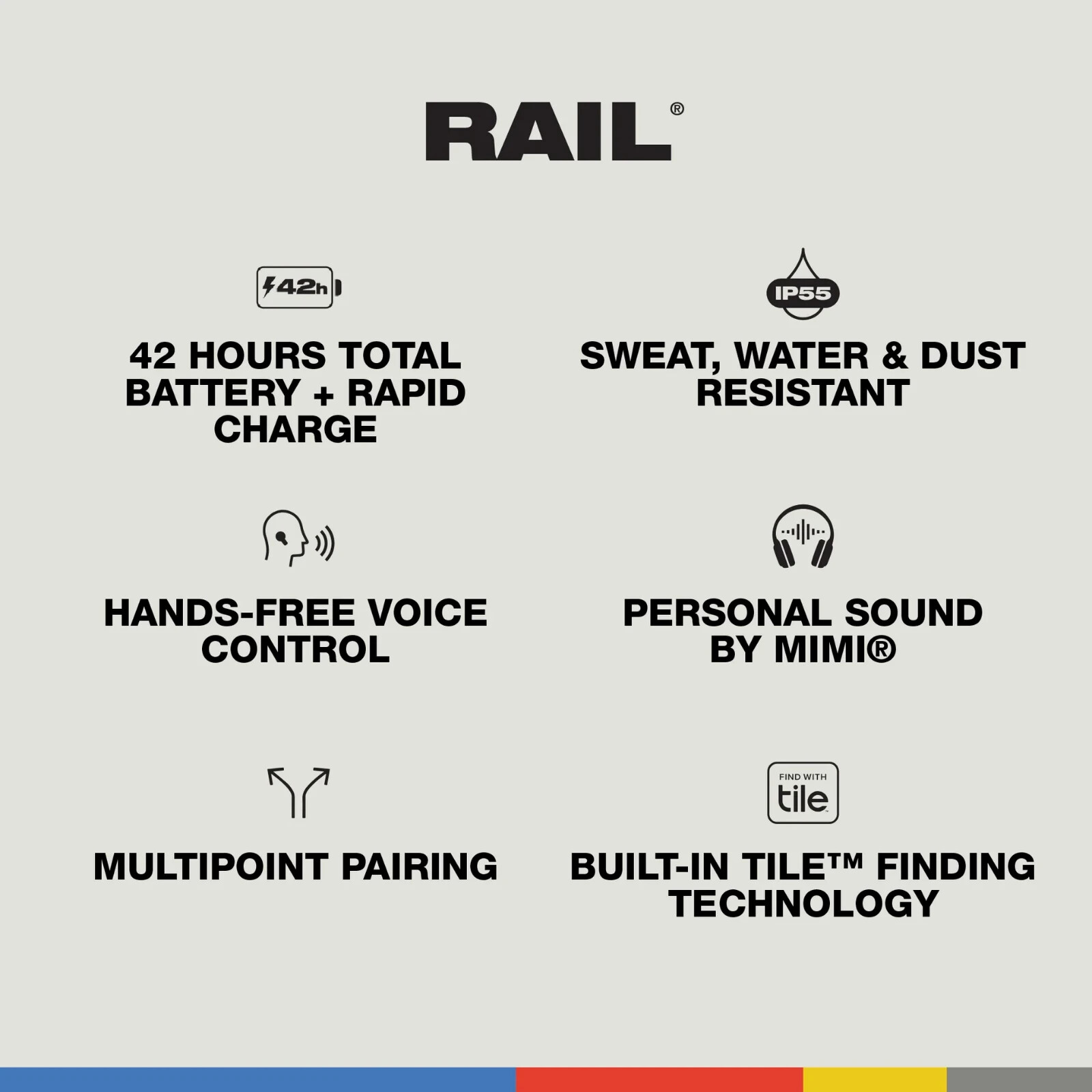Skullcandy Rail In-Ear Wireless Earbuds (True Black)- (Certified Refurbished)