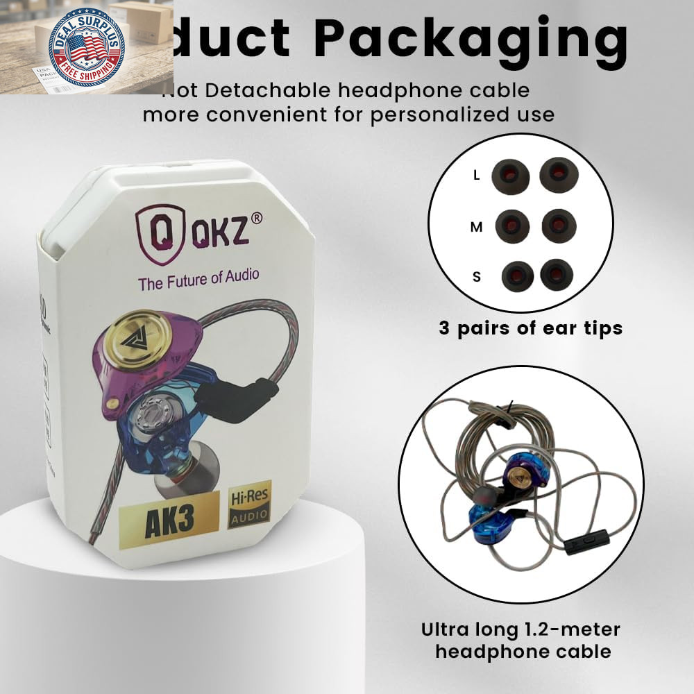 Wired Gaming Earbuds, Ak3File in Ear Monitors, Deep Bass Sound Wired Earbuds, Hi