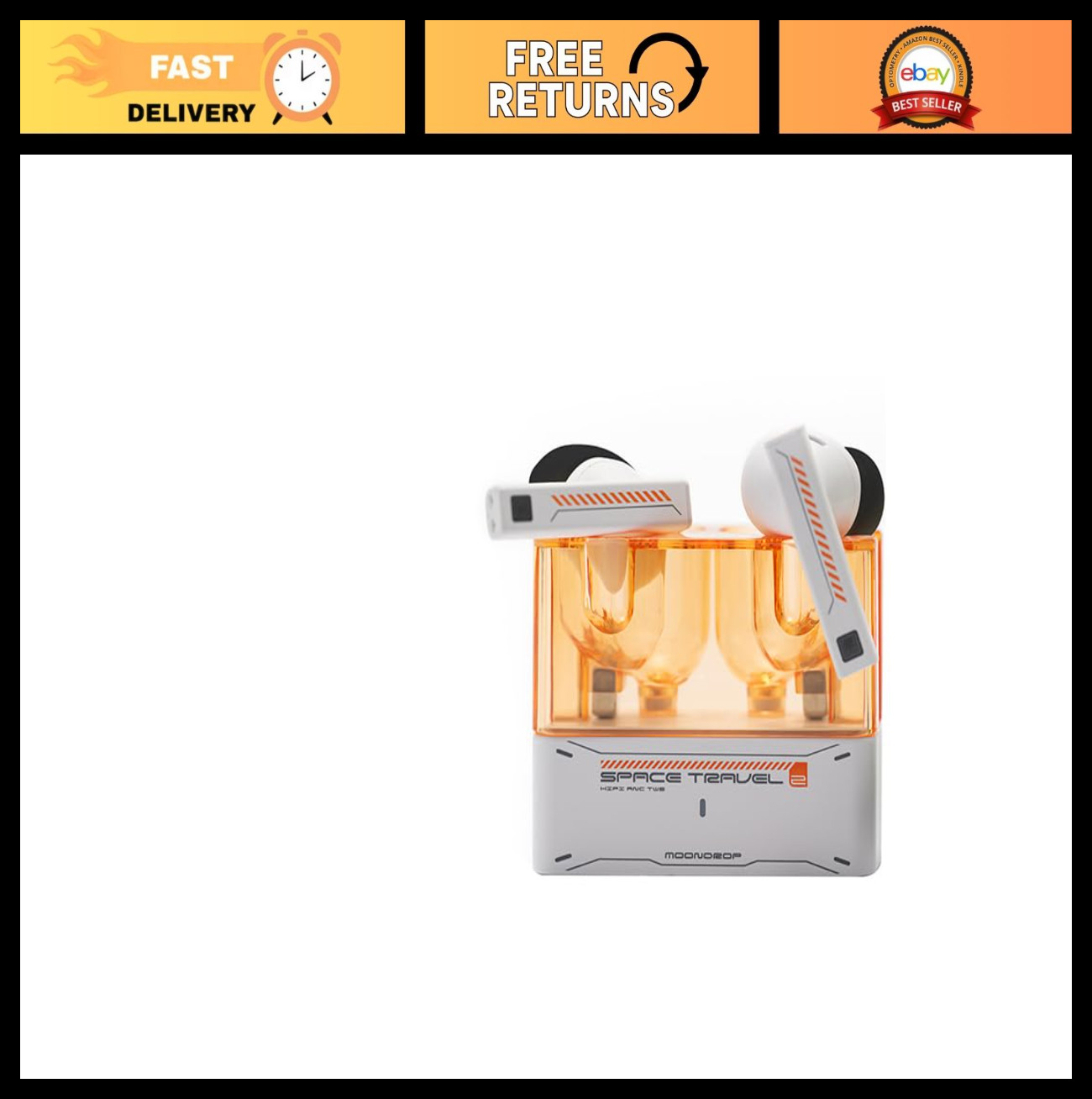 HiFi Noise-Canceling TWS Wireless Earbuds, Bluetooth 6.0, Low-Latency Game Mode,