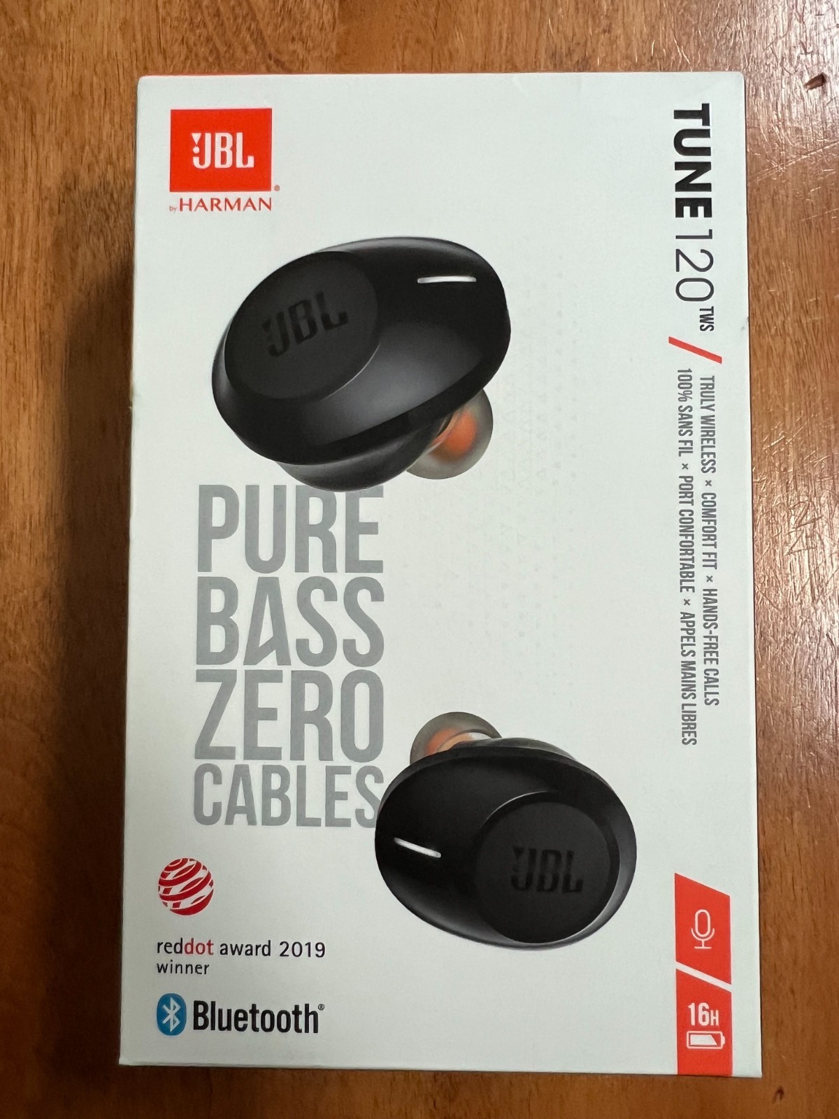 JBL Tune 120TWS True Wireless Bluetooth Earbuds Black w/ Charging Case Box