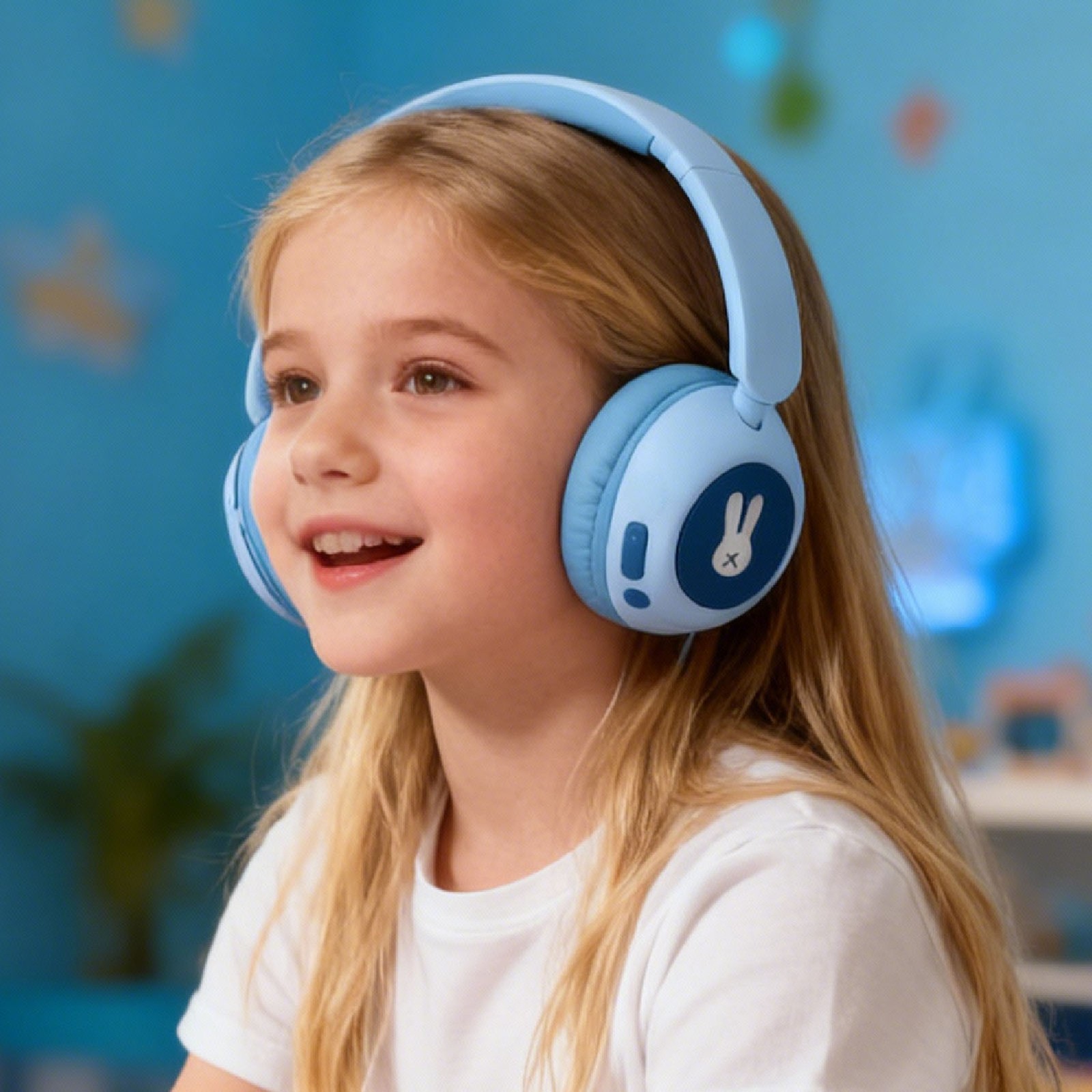 Kids Bluetooth Headphones Colorful LED Lights BT6.0 Wireless Wired 85/103dB JYRW