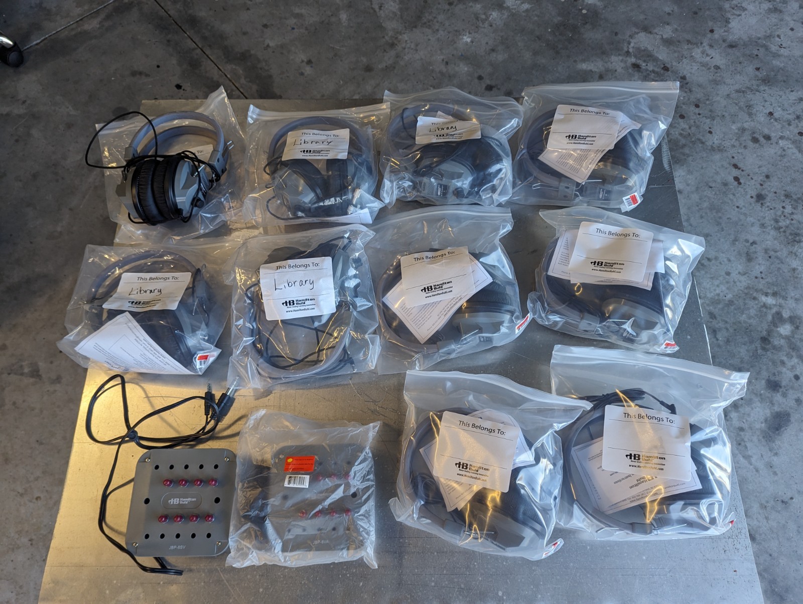 10x used Hamilton Buhl SC-7V SchoolMate Deluxe Stereo Headphones jbp-8sv