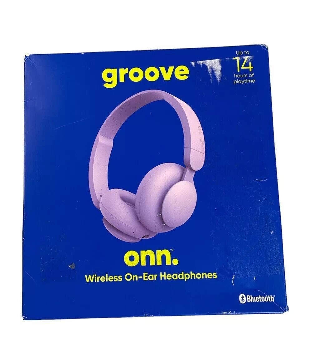 Groove Onn Headphones Bluetooth Wireless Lavender Purple 14hrs Playtime open box
