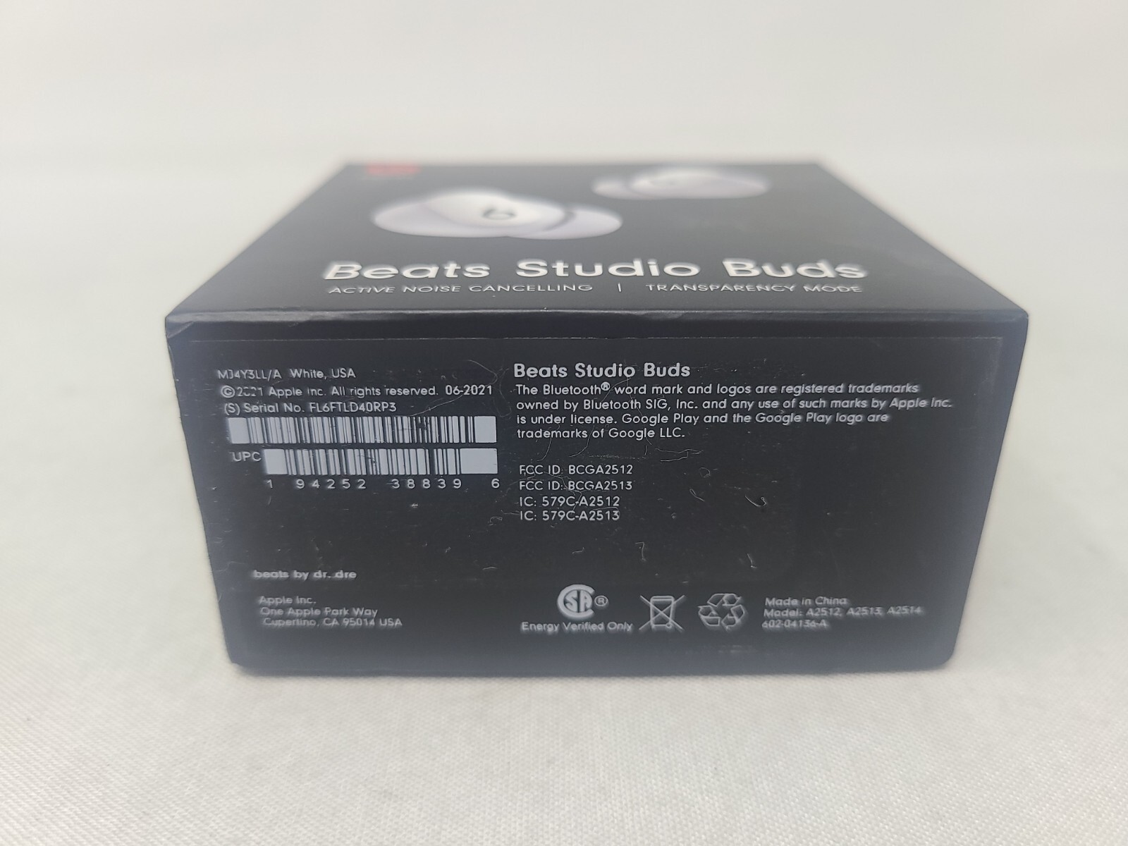 Beats Studio Buds True Wireless Noise Cancelling Bluetooth Earbuds – White – NEW