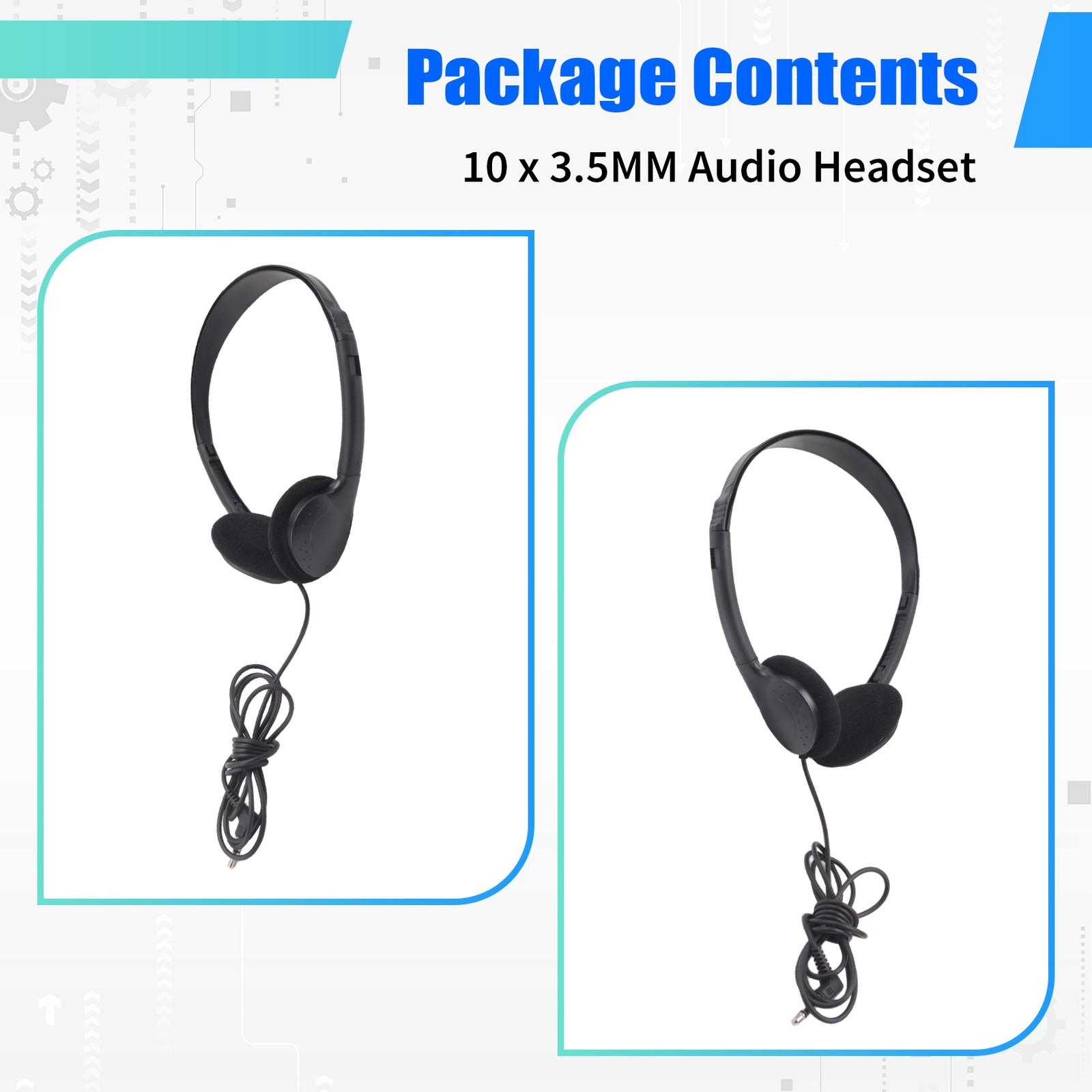 Classroom Headphones 10 Pack for Kids School, Earphones 3.5MM Audio Headset2603