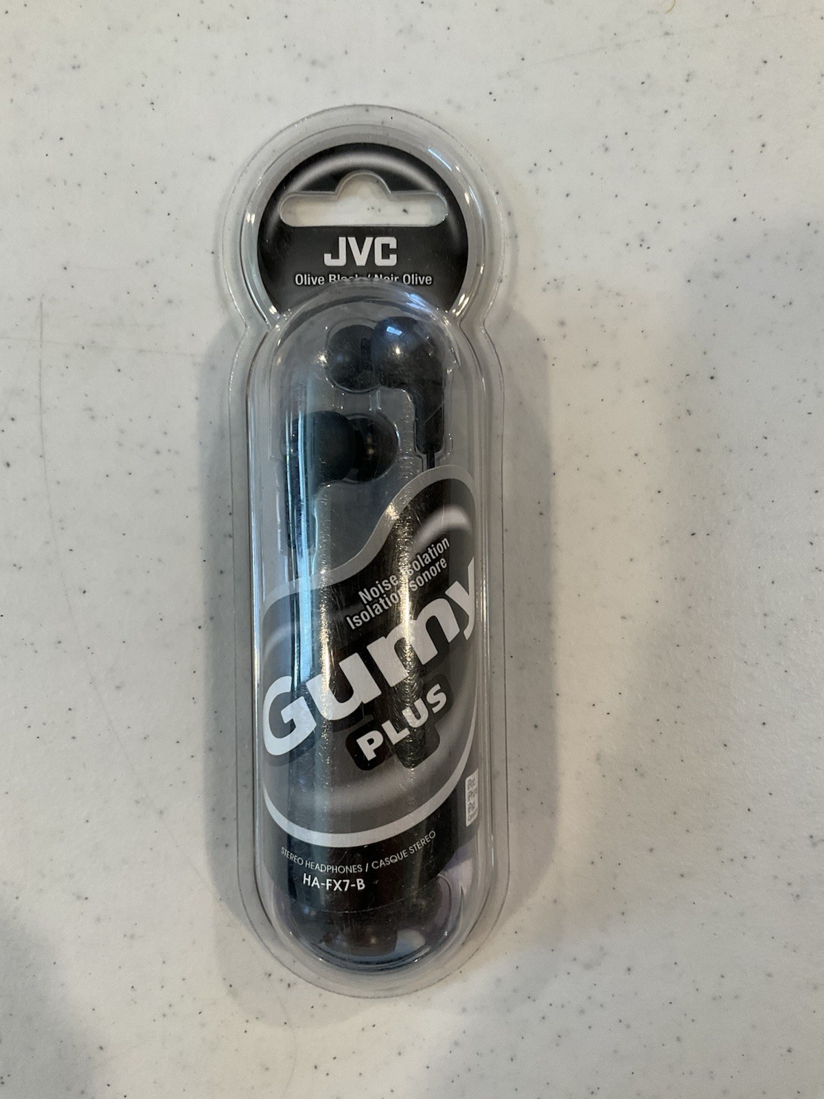 JVC Gumy Plus Earbud Headphones New Olive Black