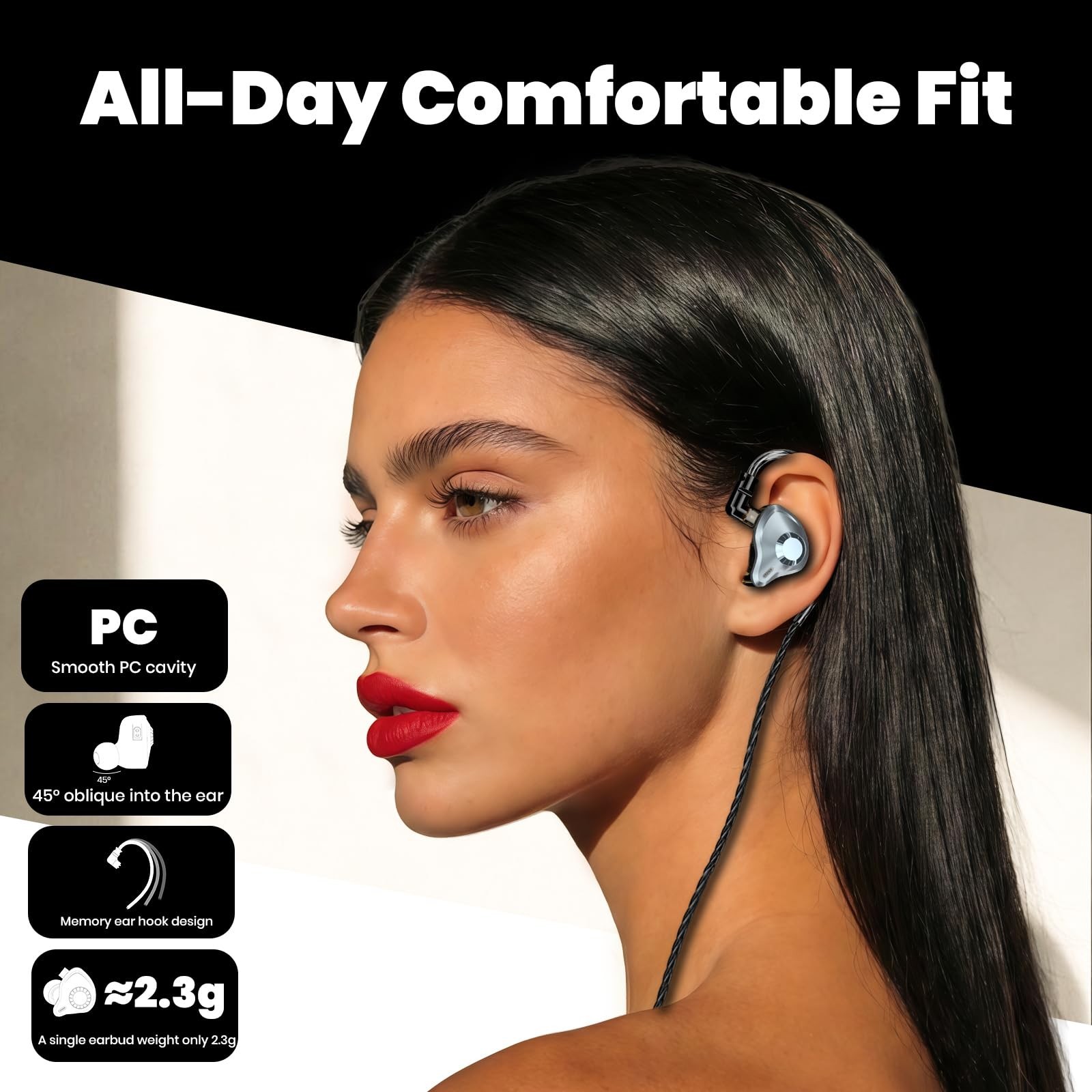 HiFi In-Ear Monitor Headphones, Wired Earbuds with Deep Bass, Sound Isolation, U