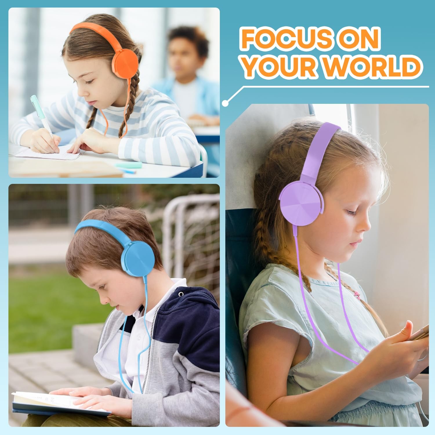 Classroom Headphones Bulk 24 Pack Multi Colored for Kids School, Wholesale Cl…
