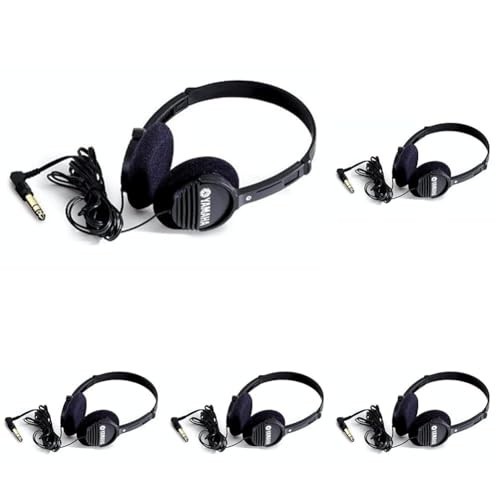 Portable Headphones – Black, Pack of 5, Lightweight, Comfortable, High-Quality S
