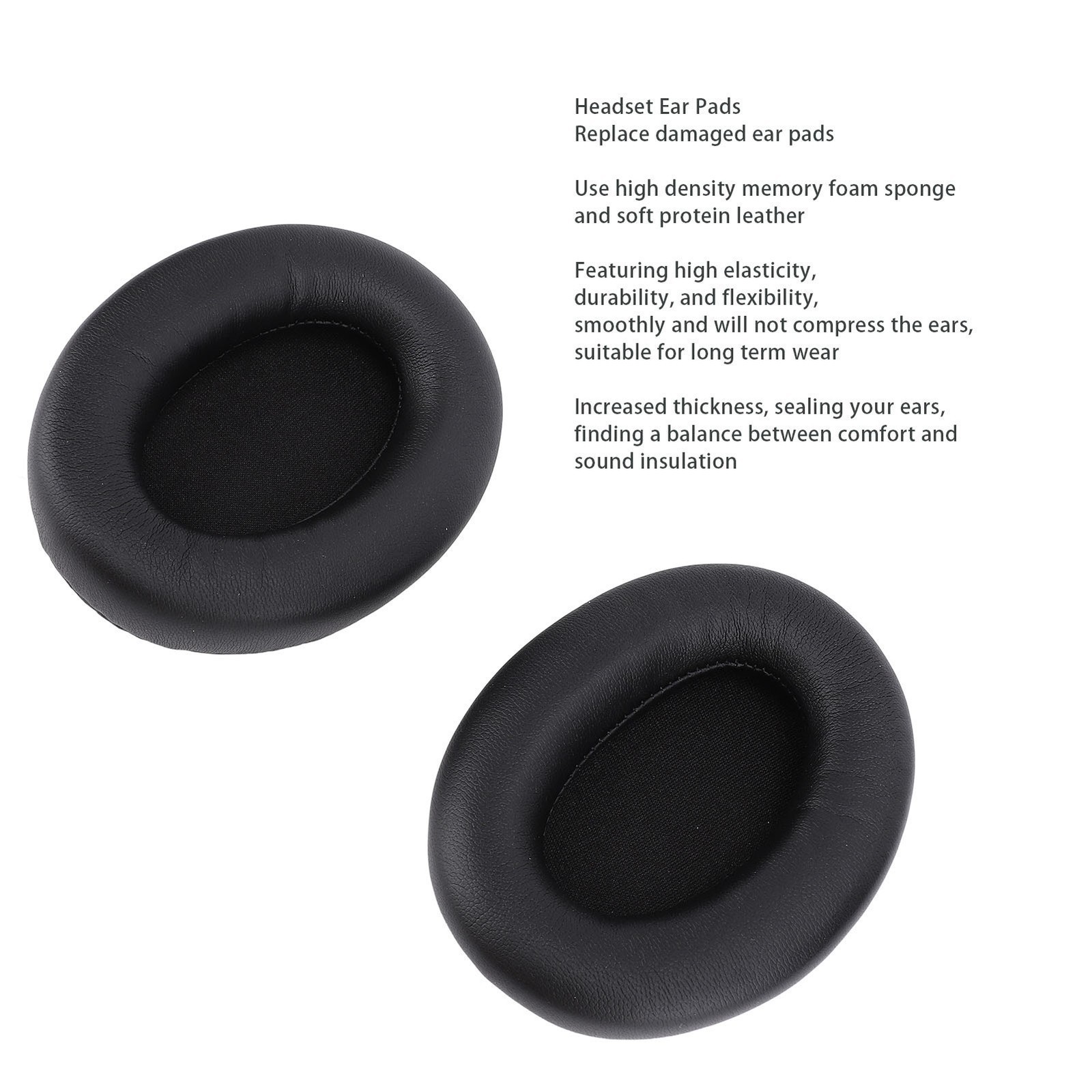 2 Pcs Ear Pads for WH1000XM3 Protein Leather Memory Foam Headset Replacement Ear