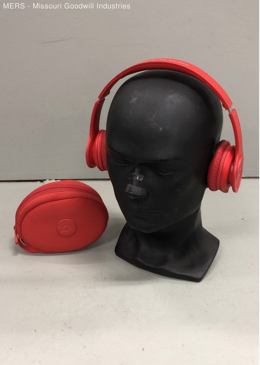 Beats by Dr. Dre Solo On-Ear Headphones Red With Case Tested Works