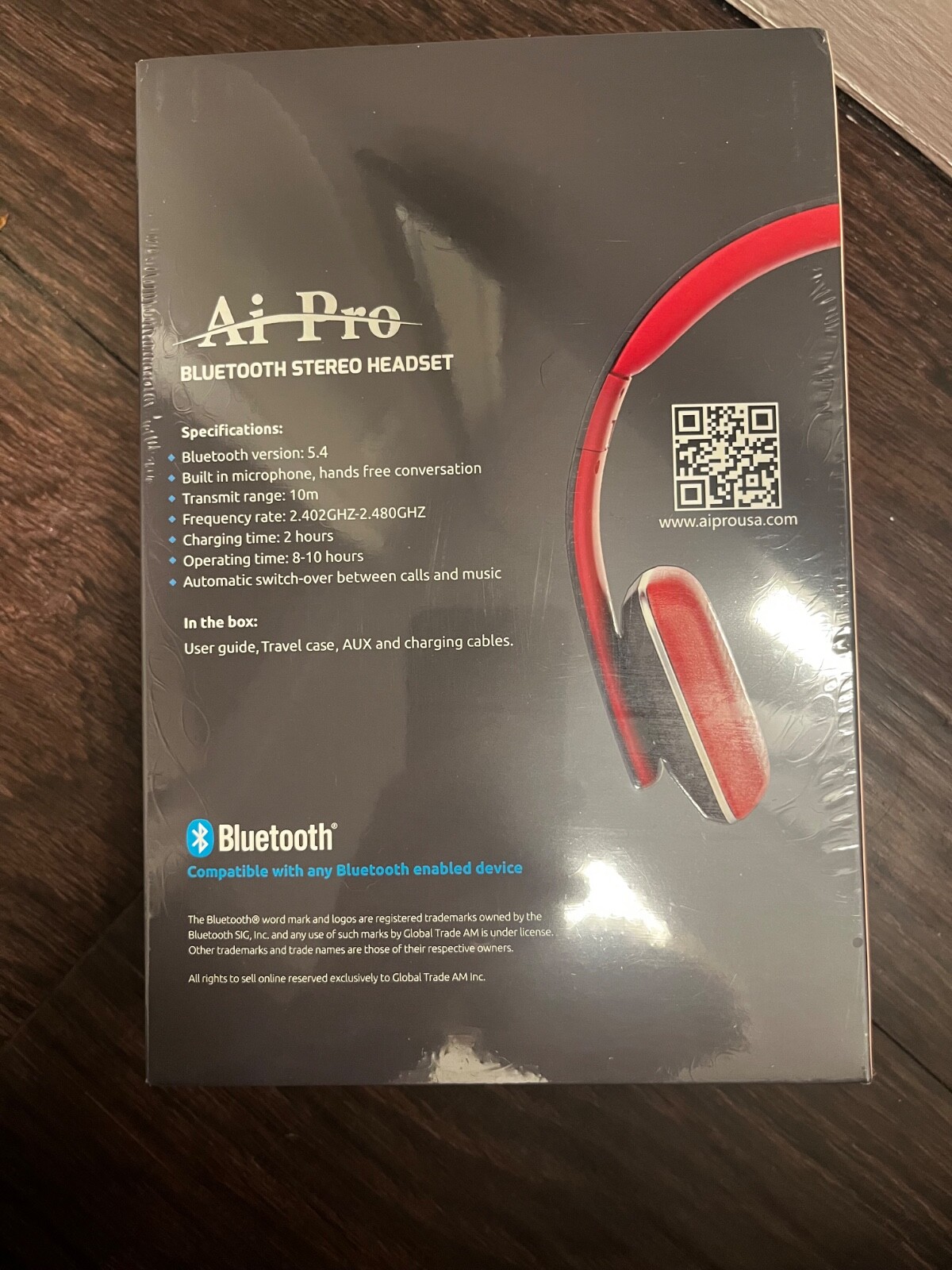 Ai Pro-100 Plus Bluetooth Headphones RED – Brand New in Box (Message before buy)