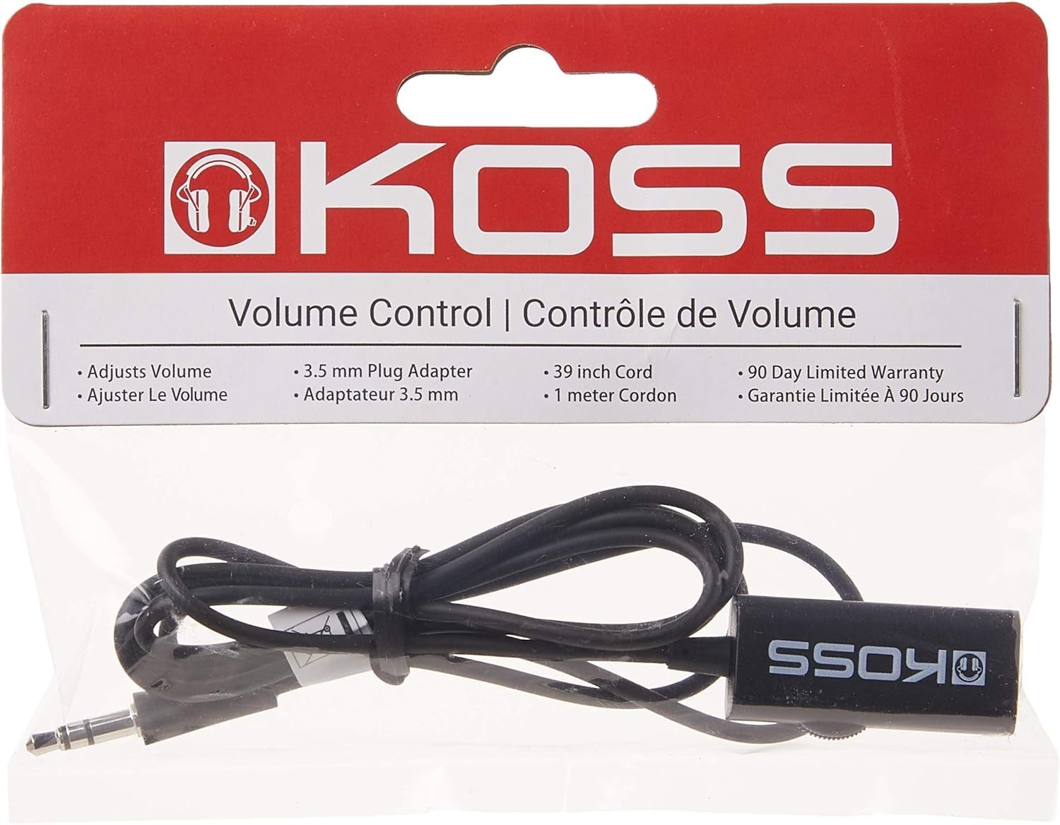 Versatile Black 39-Inch Volume Control Cord – Perfect for Phones and Headphones