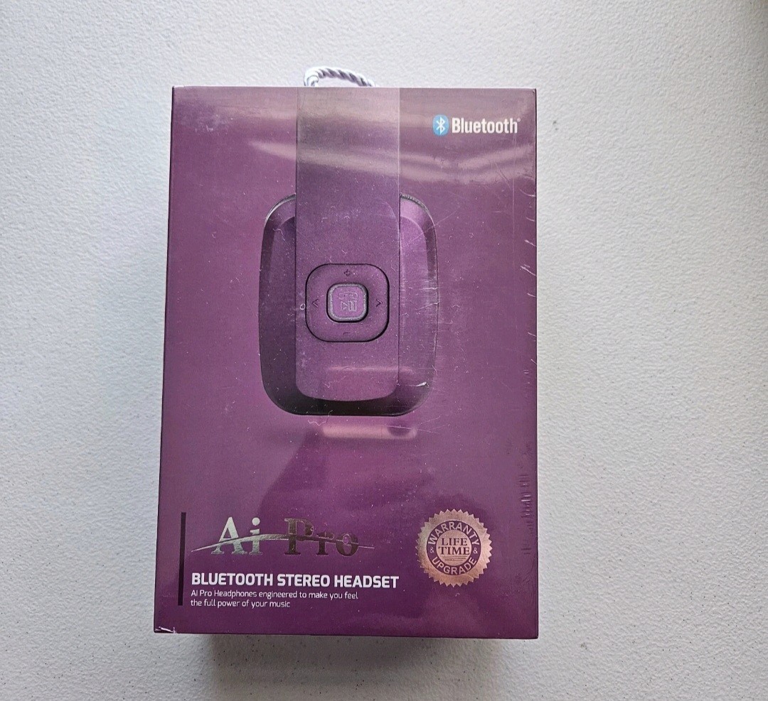 AiPro-200 Plus Dual Bluetooth Stereo Headphones Purple Wireless headset Premium