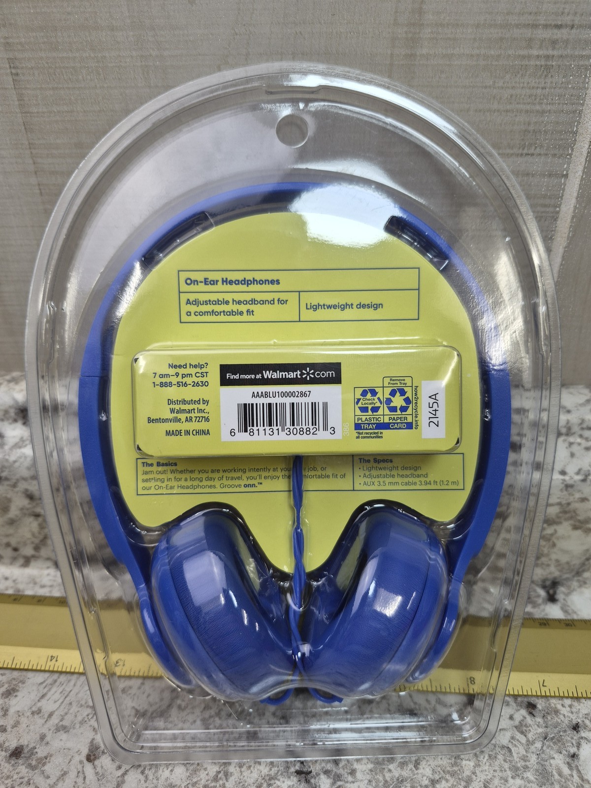 New groove onn. On-Ear Headphones Blue Wired Adjustable Headband Lightweight