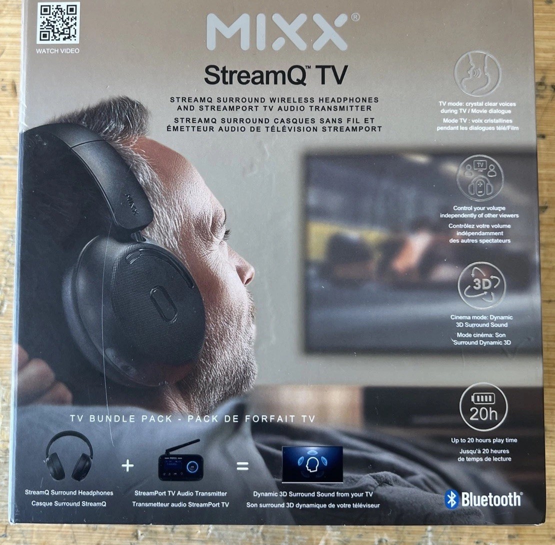 StreamQ TV Bundle, Over-Ear Headphones, Audio Transmitter
