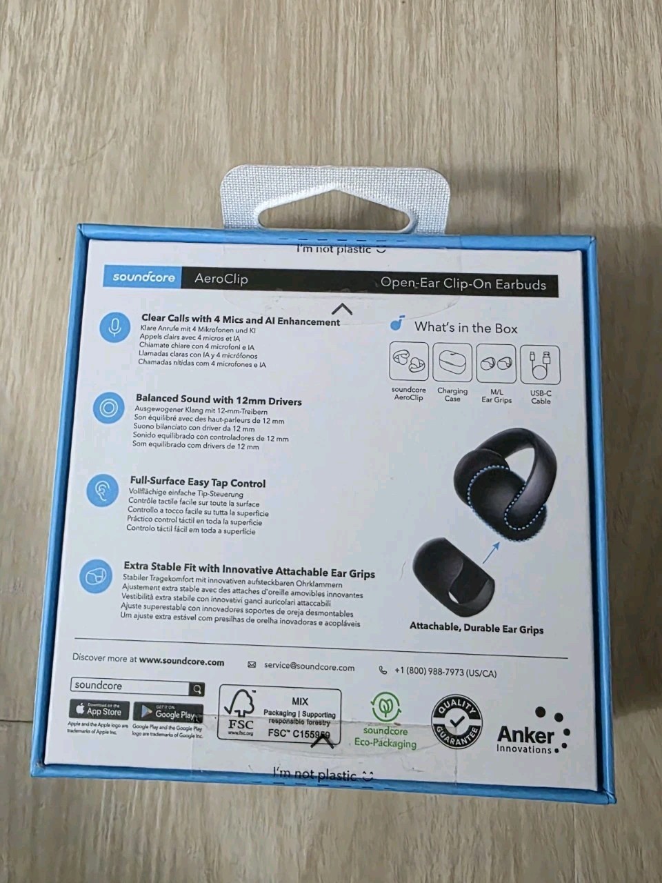 Soundcore AeroClip by Anker, Open-Ear Earbuds, Clip-On Headphones, Adaptive…