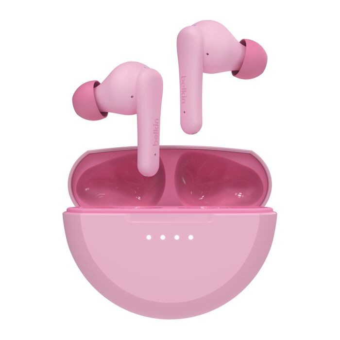 Belkin SoundForm Nano 2 Bluetooth Kids Earbuds – Volume Limited, Sports – Pink
