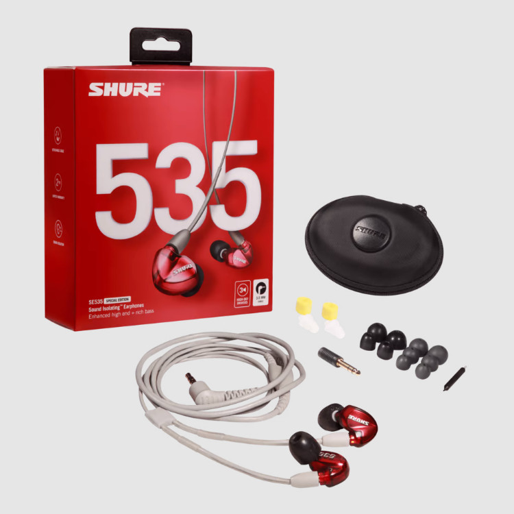 Shure SE535 Limited Edition Sound Isolating In-Ear Monitors – Red