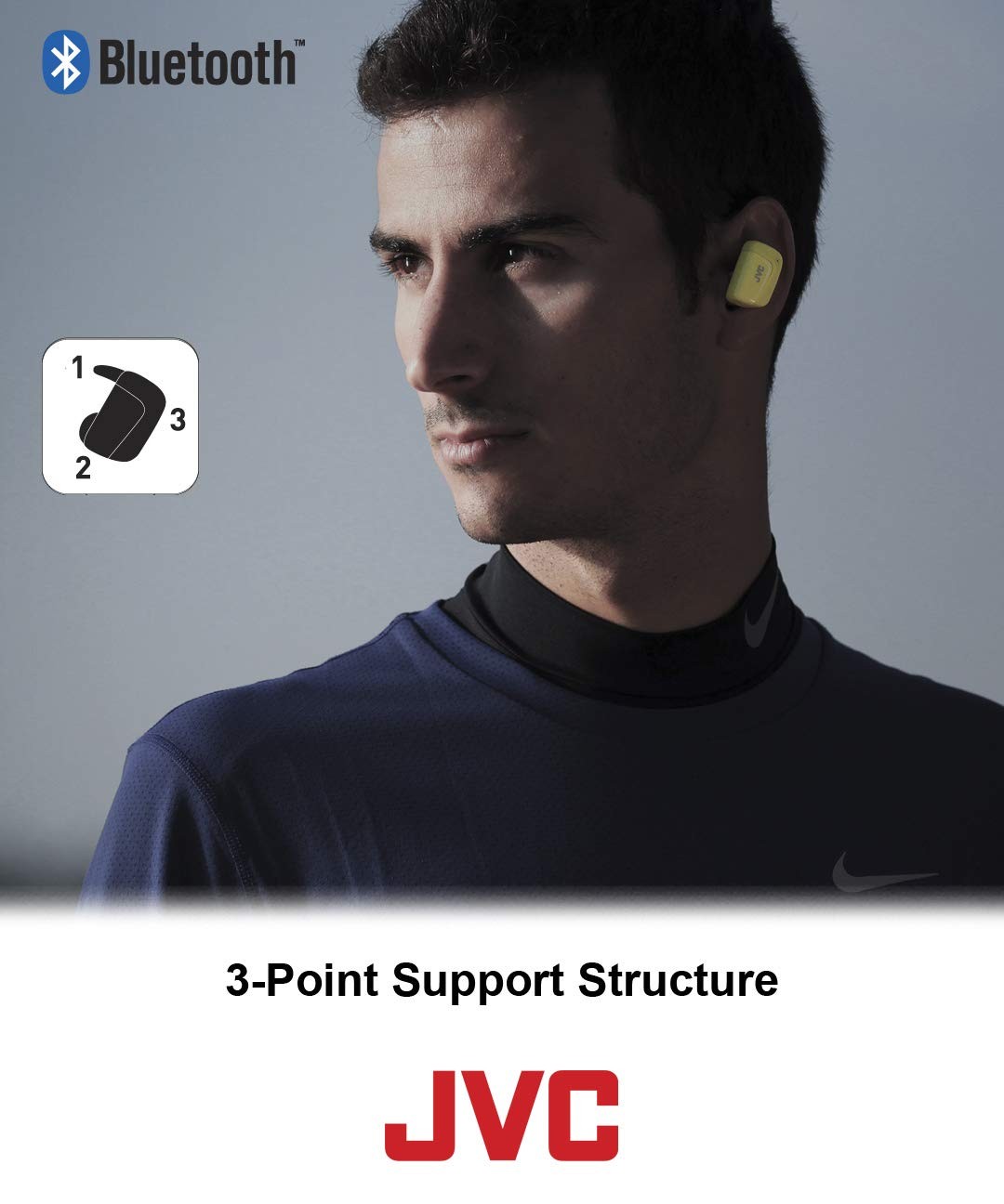 JVC True Wireless Earbuds for Sports & Fitness, Sweat/Water One Size, Black