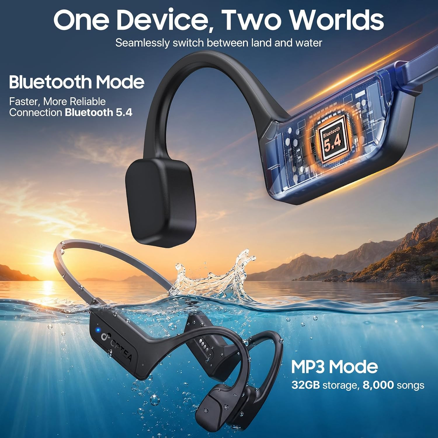 Bone Conduction Headphones, IPX8 Waterproof Swimming Headphones with MP3 Mode 32