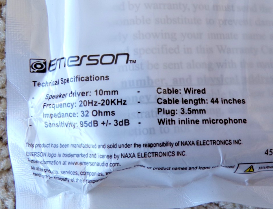 You get 5 Pair Earphones White Wired 3.5mm Jack Earbuds – Emerson EMC-700; @c9