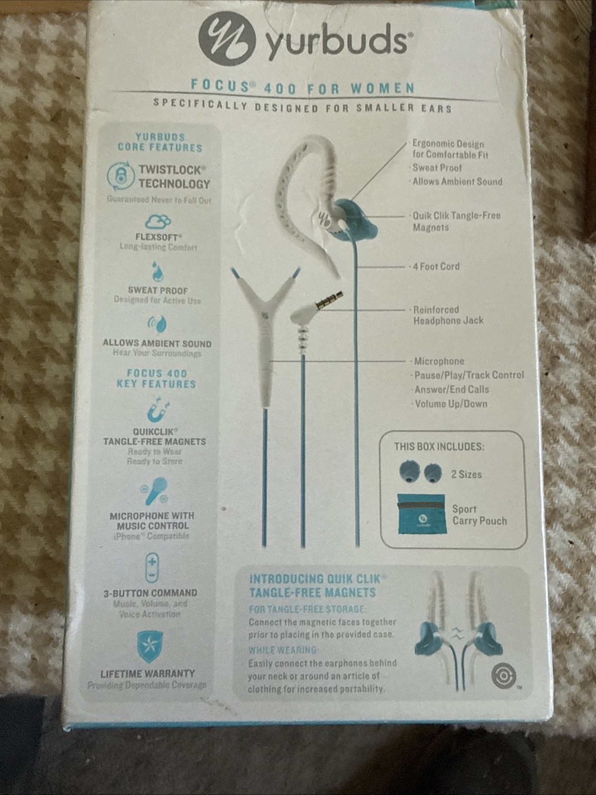 Yurbuds Inspire 400 For Women Sport Earphones Twistlock Technology