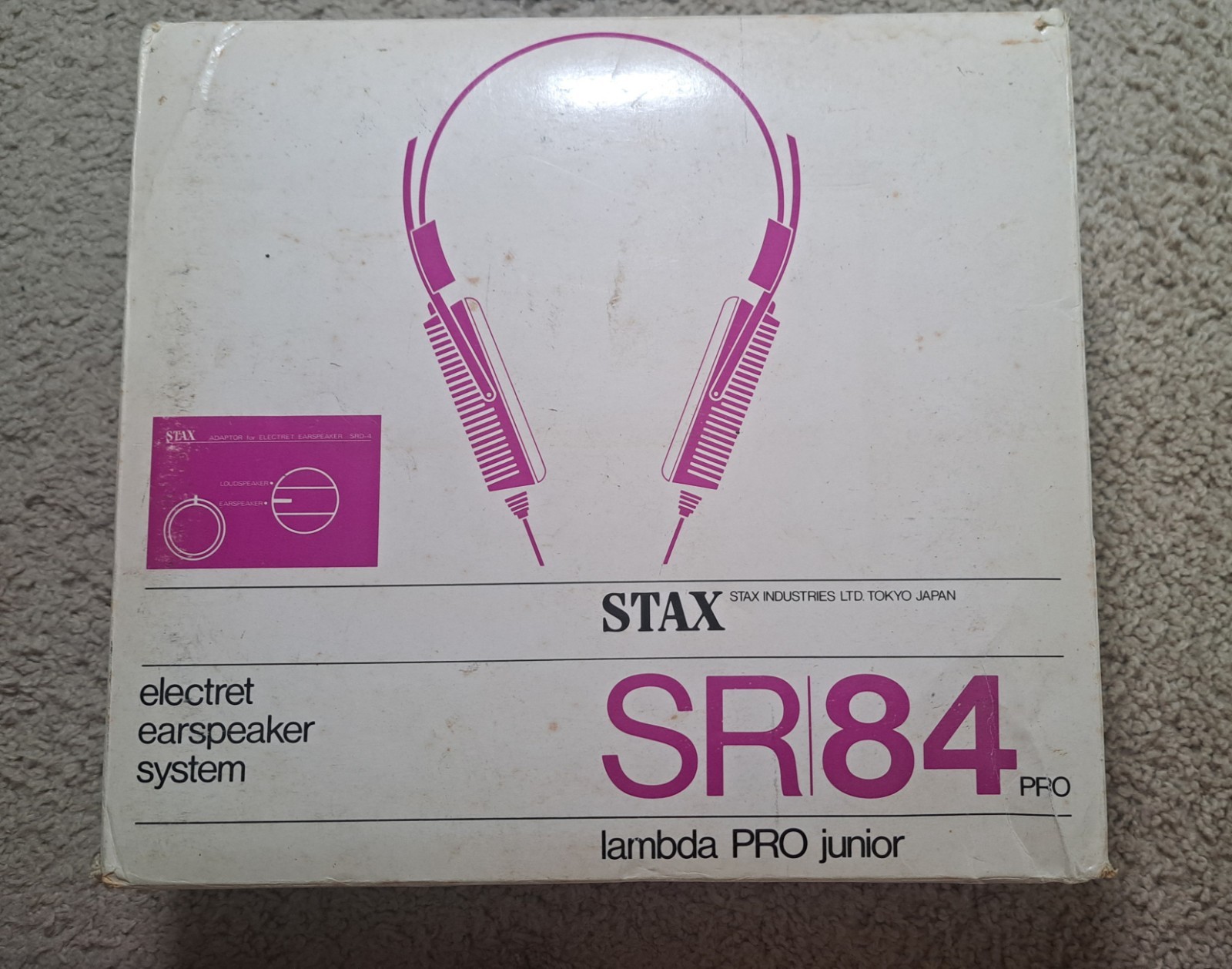Stax SR Lambda 84 PRO Professional Headphones Electret Earspeakers VG Vintage