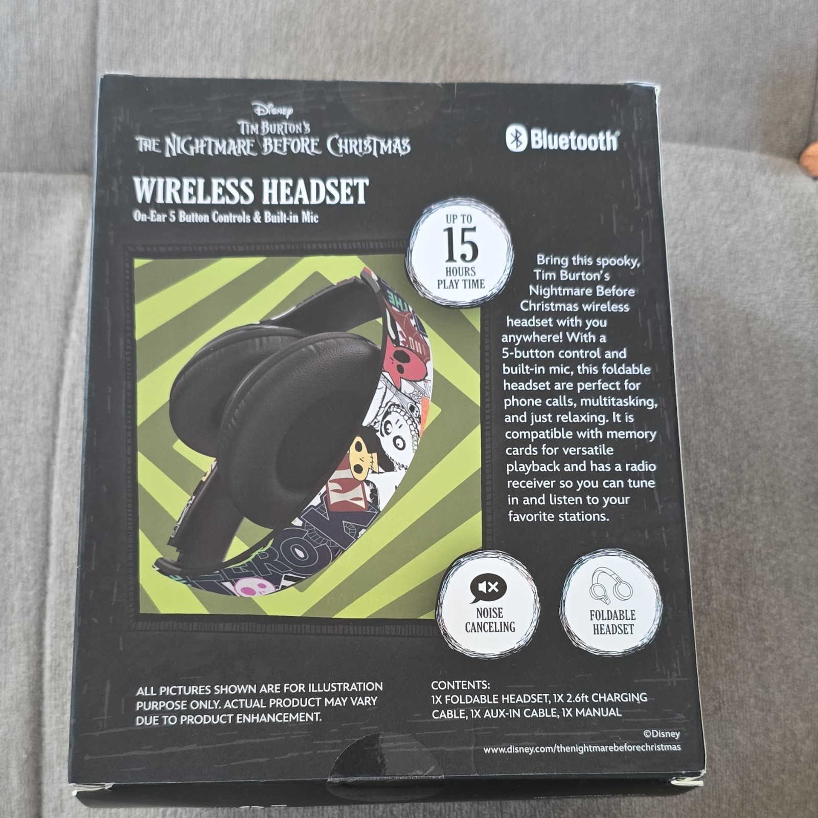 Disney Nightmare Before Christmas Bluetooth Over-Ear Headset Mic