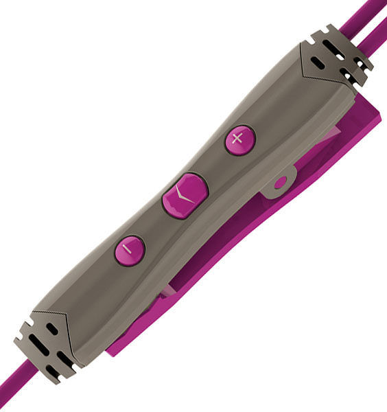 Klipsch Image A5i Sport Earbuds Magenta 3 button remote
