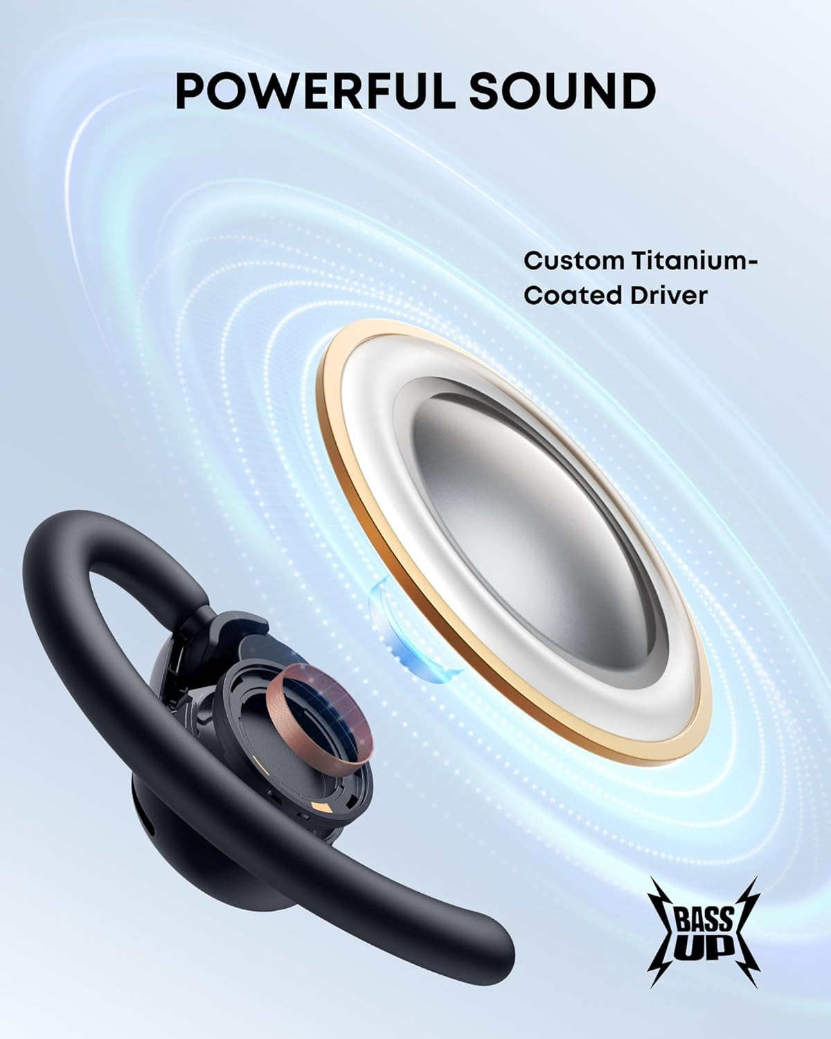 V20I by Anker Open-Ear Headphones, Adjustable Ear Hooks, Ultra-Comfort, Snug Fit