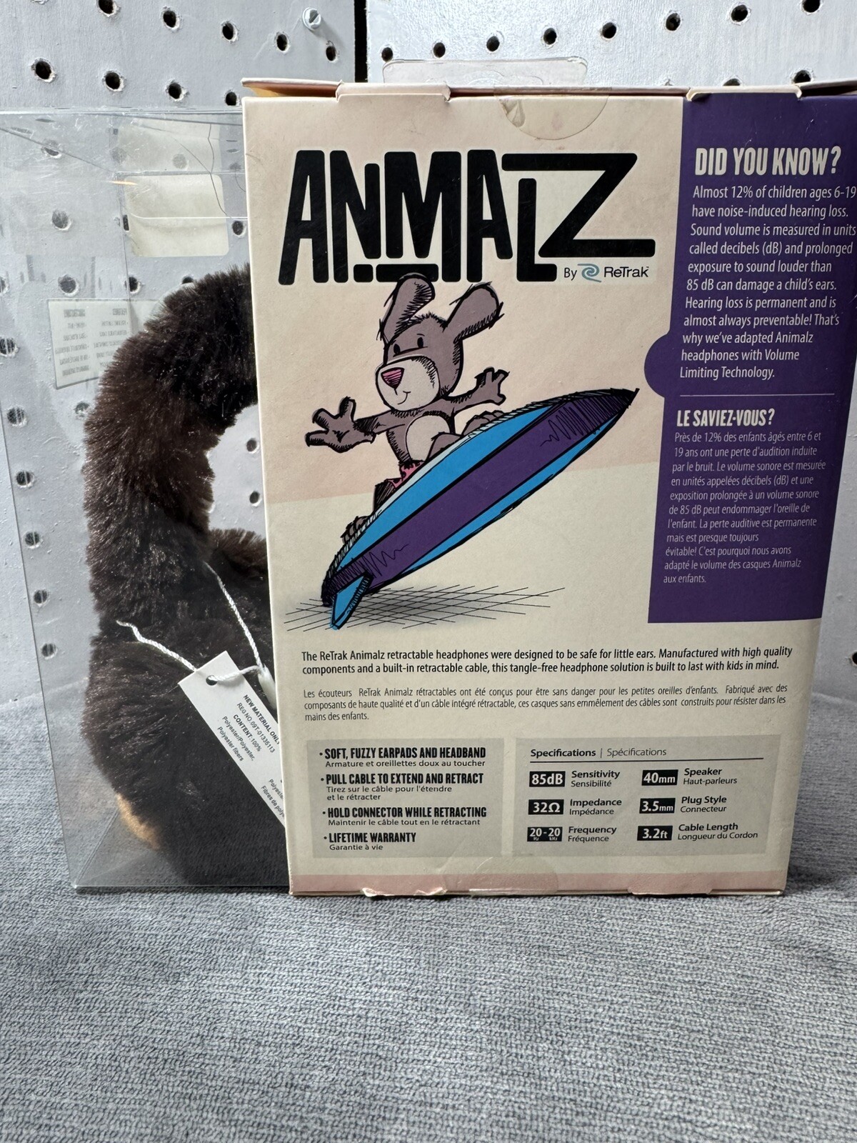 Animalz By Retrak Retractable Headphones (Surf Dawgz)