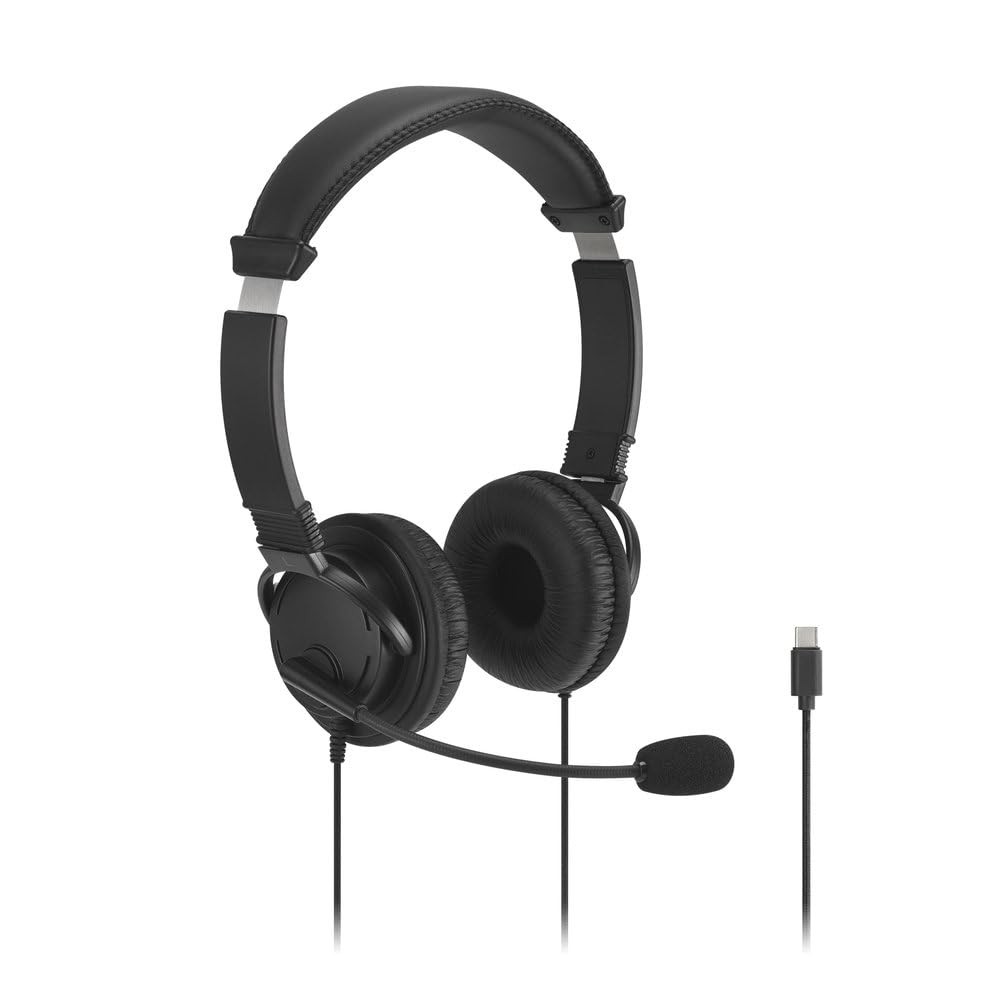Kensington Classic EQ USB-C Headset with Mic and Volume Control, 6 ft (1.8m) Nyl